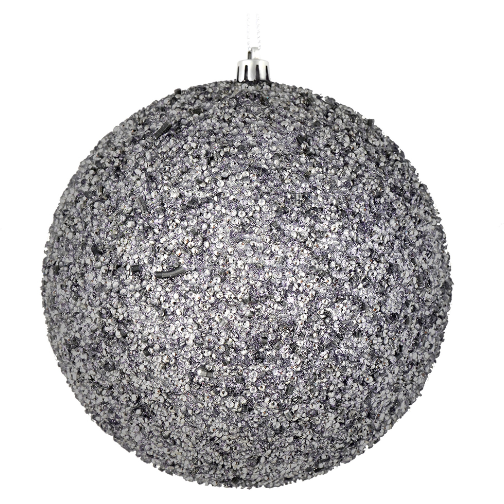 8" Silver Beaded Ball Drilled 2/Bag