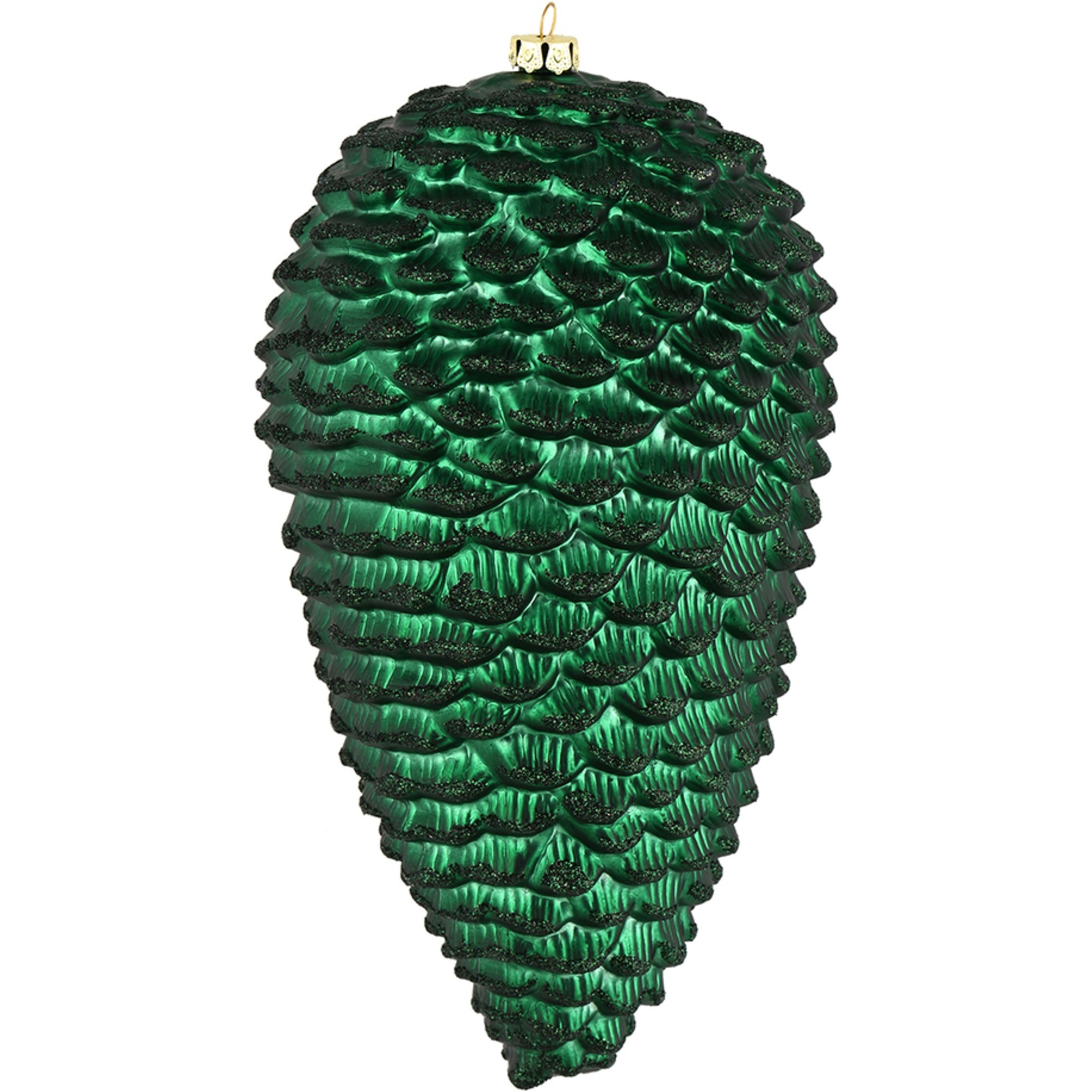 10" Midnt Grn Matte Glitter Pinecone 2/B