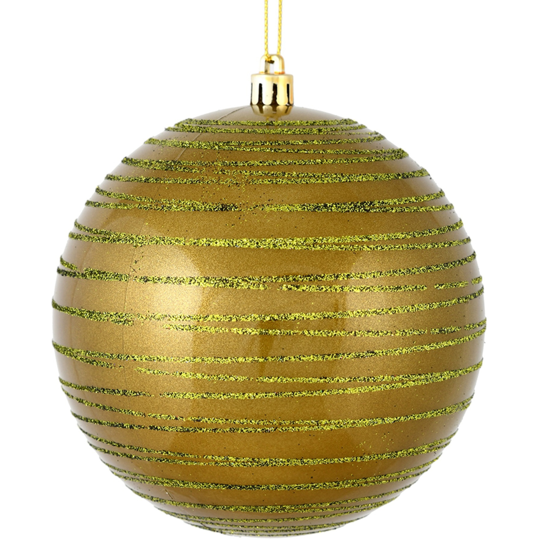 4.75" Olive Candy Glitter Ball 4/Bag