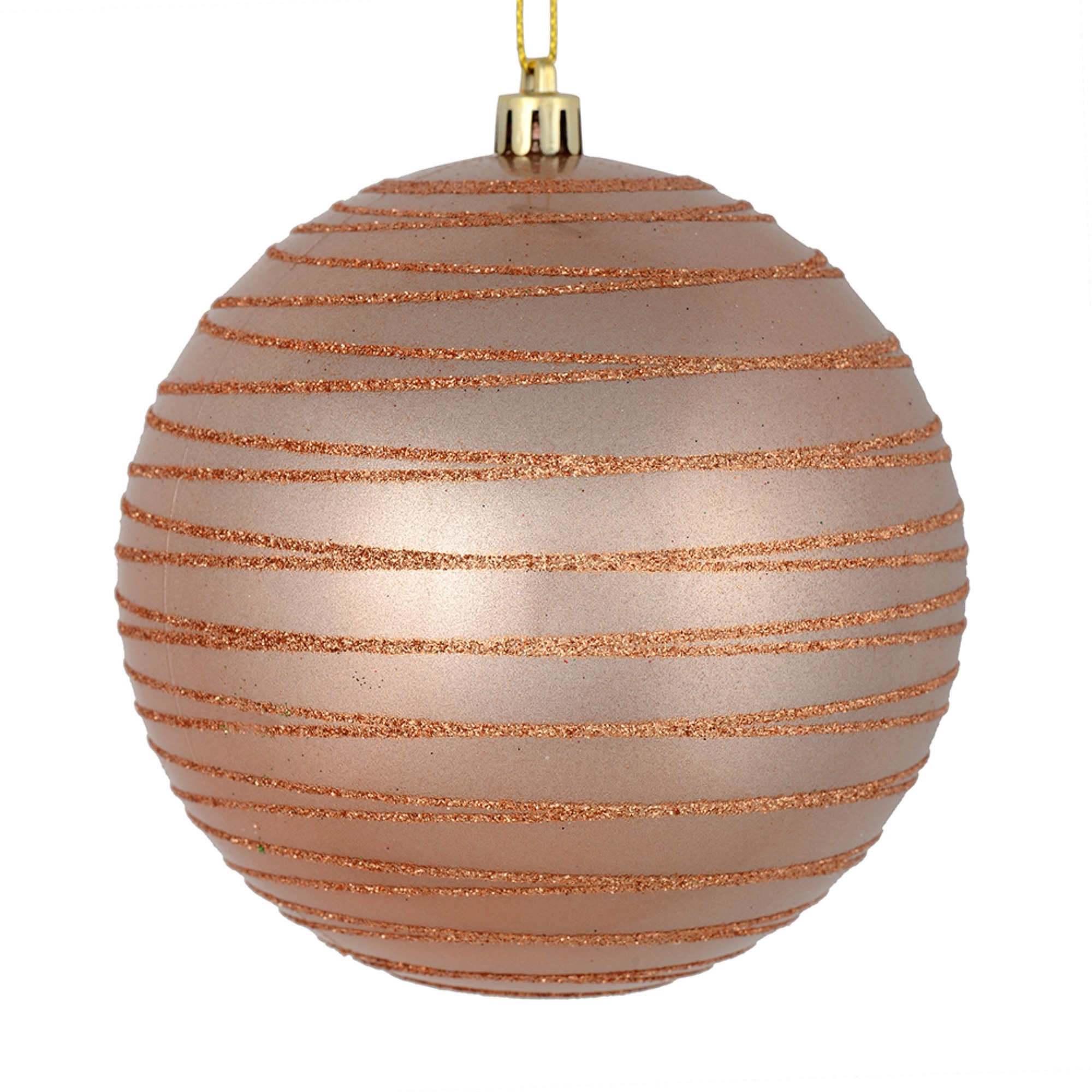 4.75" Rose Gold Candy Glitter Ball 4/Bag