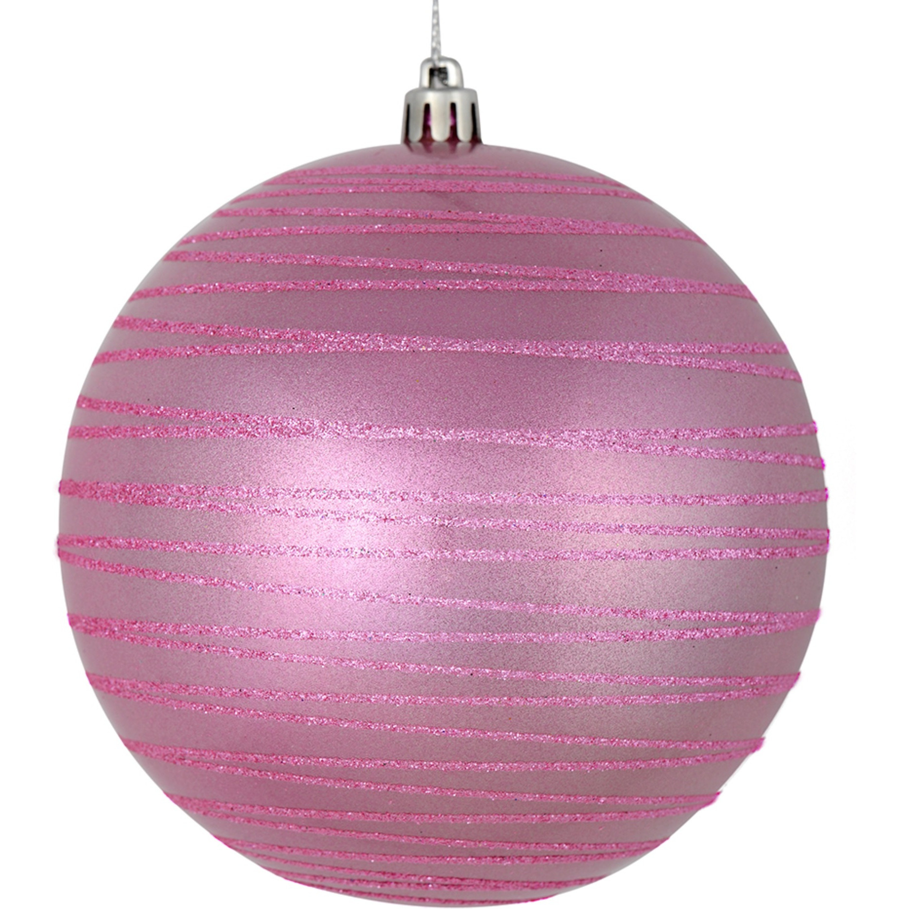 4.75" Pink Candy Glitter Ball 4/Bag