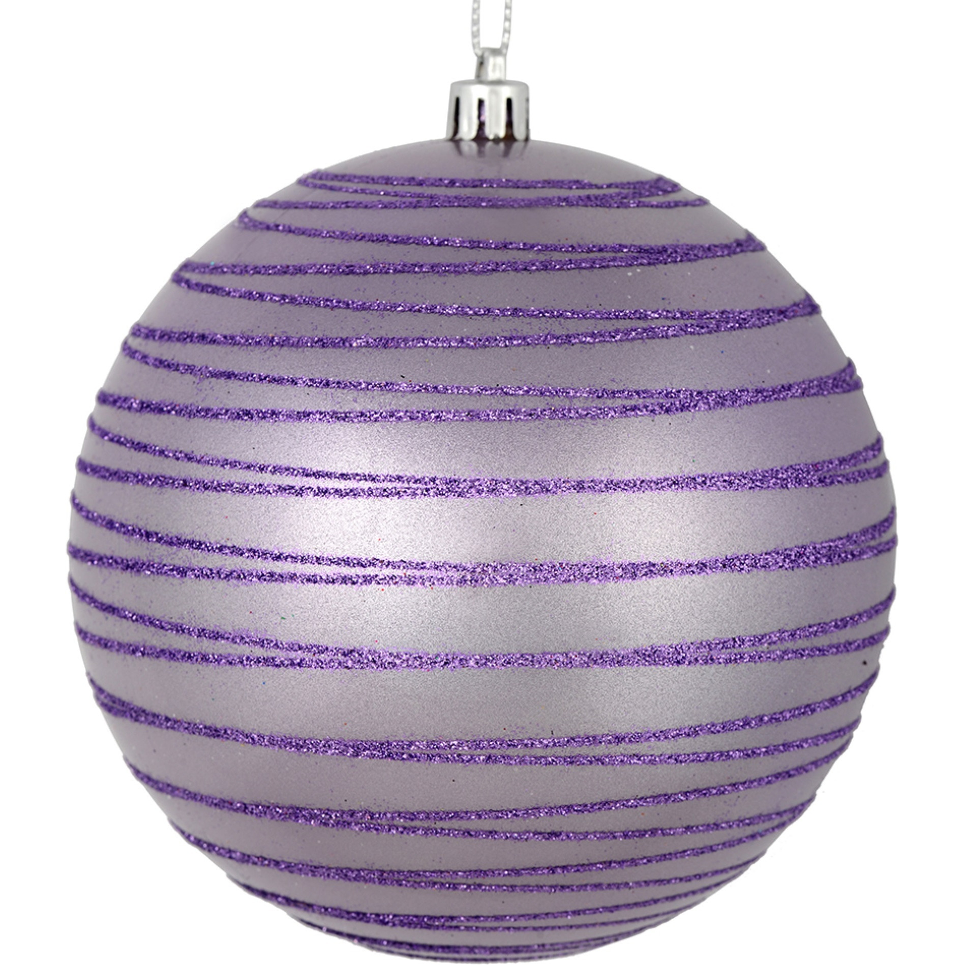 4.75" Lavender Candy Glitter Ball 4/Bag