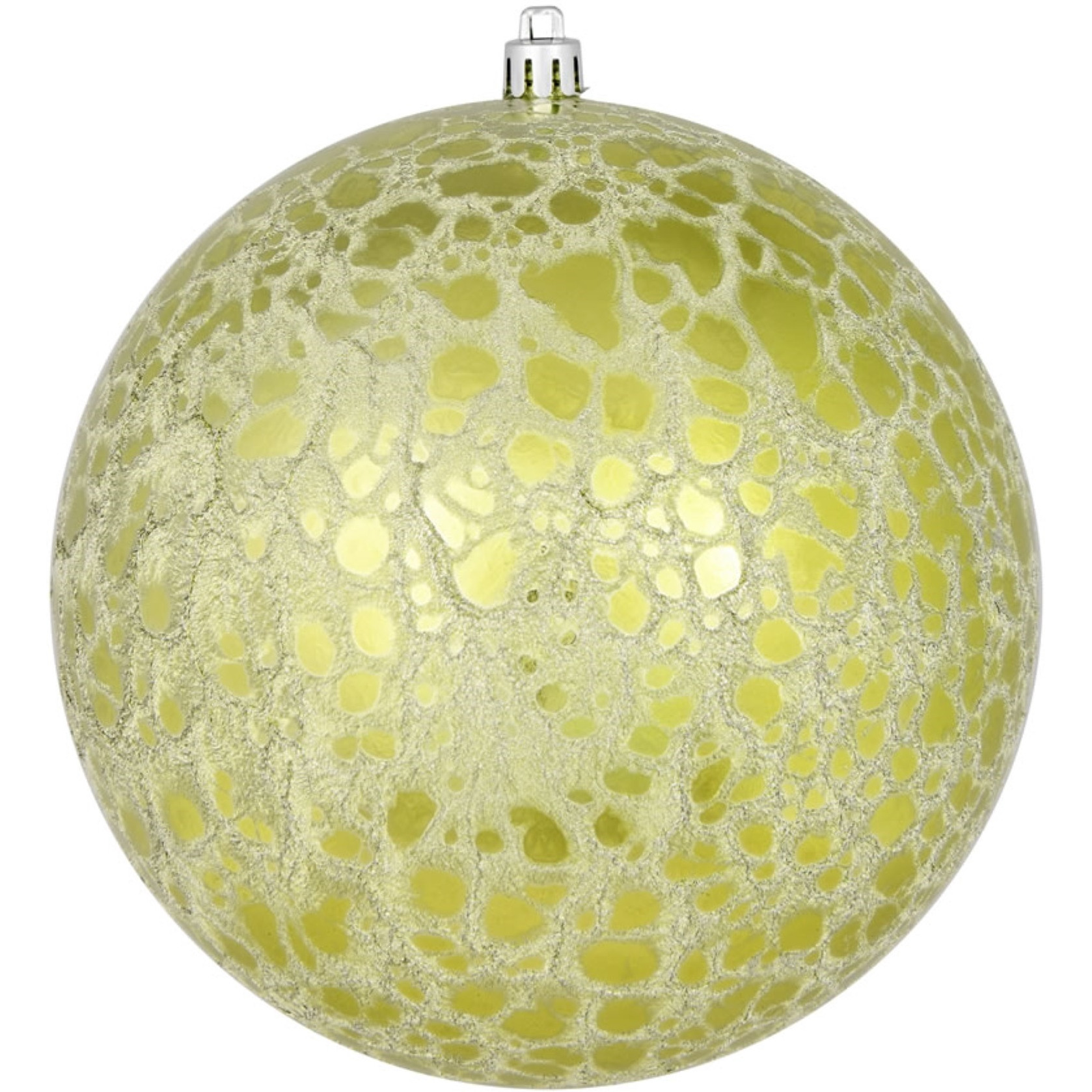 6" Lime Crackle Ball Ornament 4/Bag