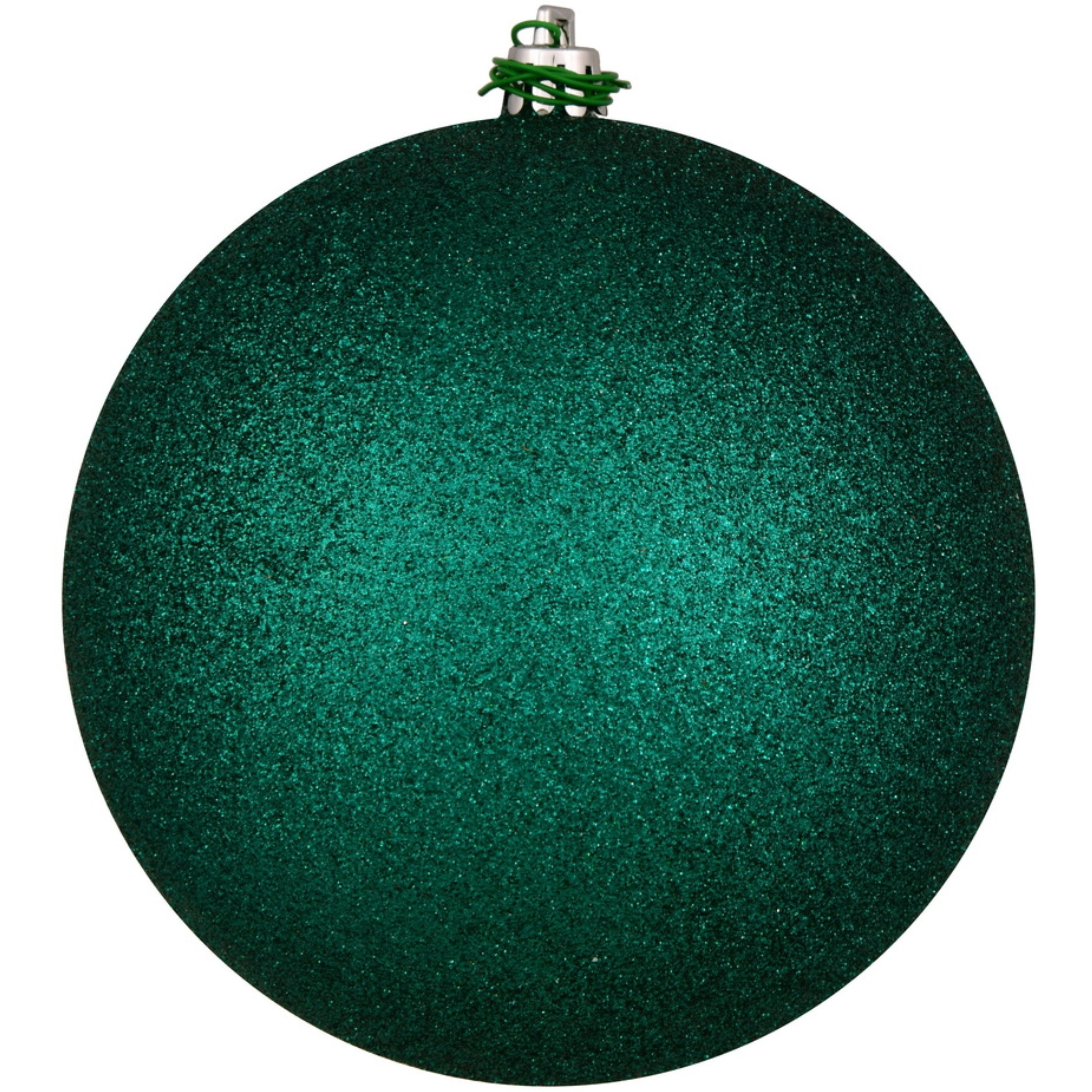 12" Dark Teal Glitter Ball Drilled