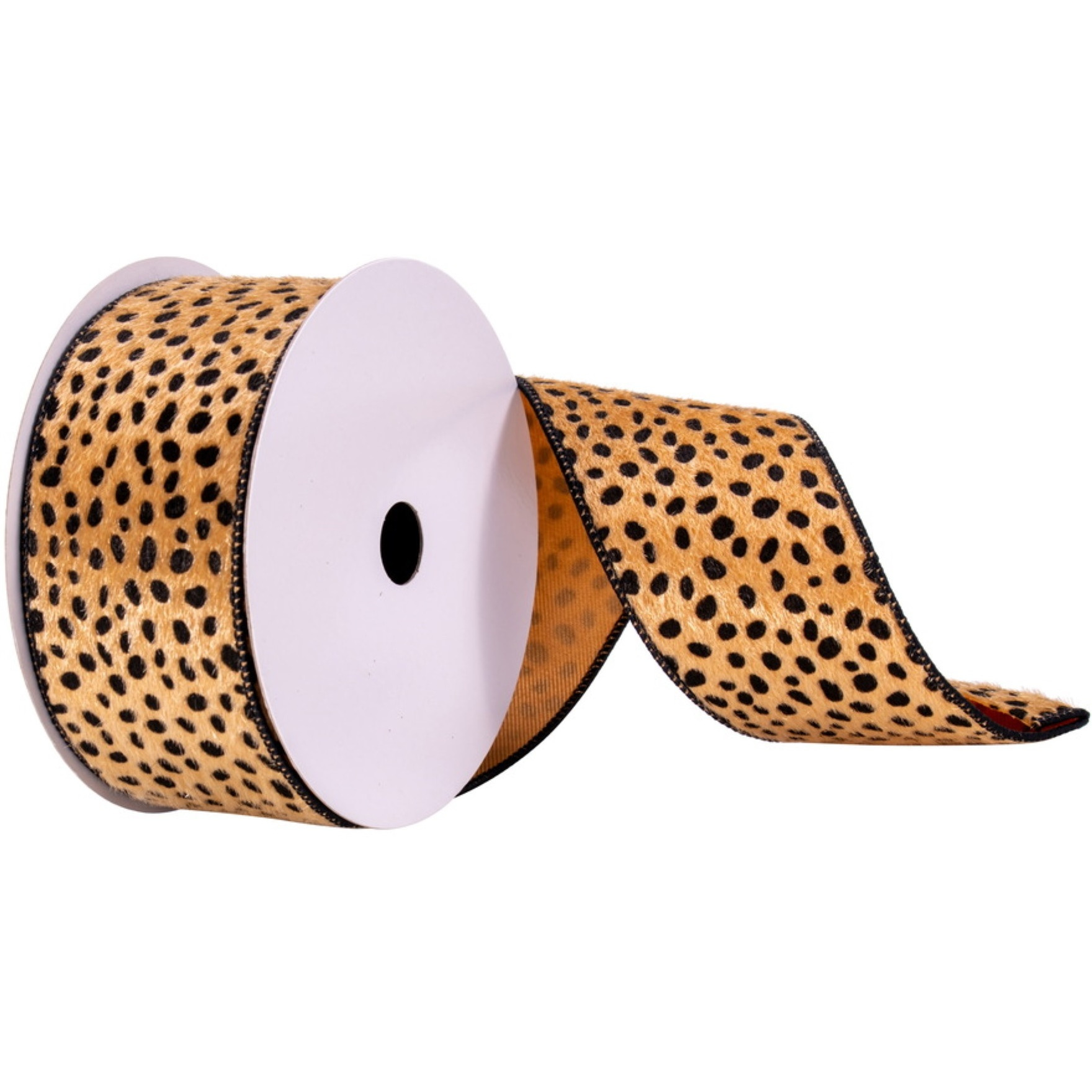 2.5&quotx10yd Tan Cheetah Ribbon