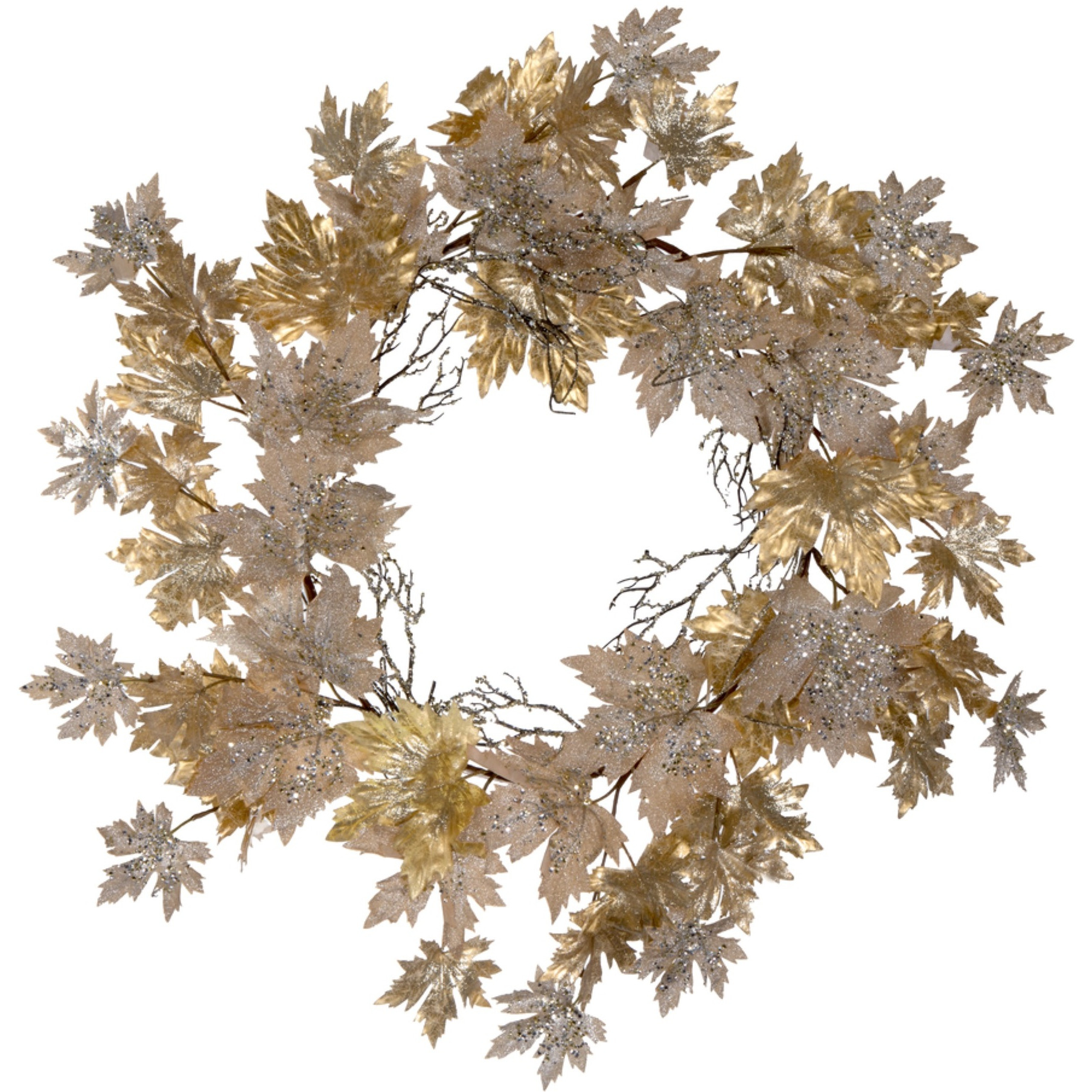 30" Champagne Maple Leaf Wreath