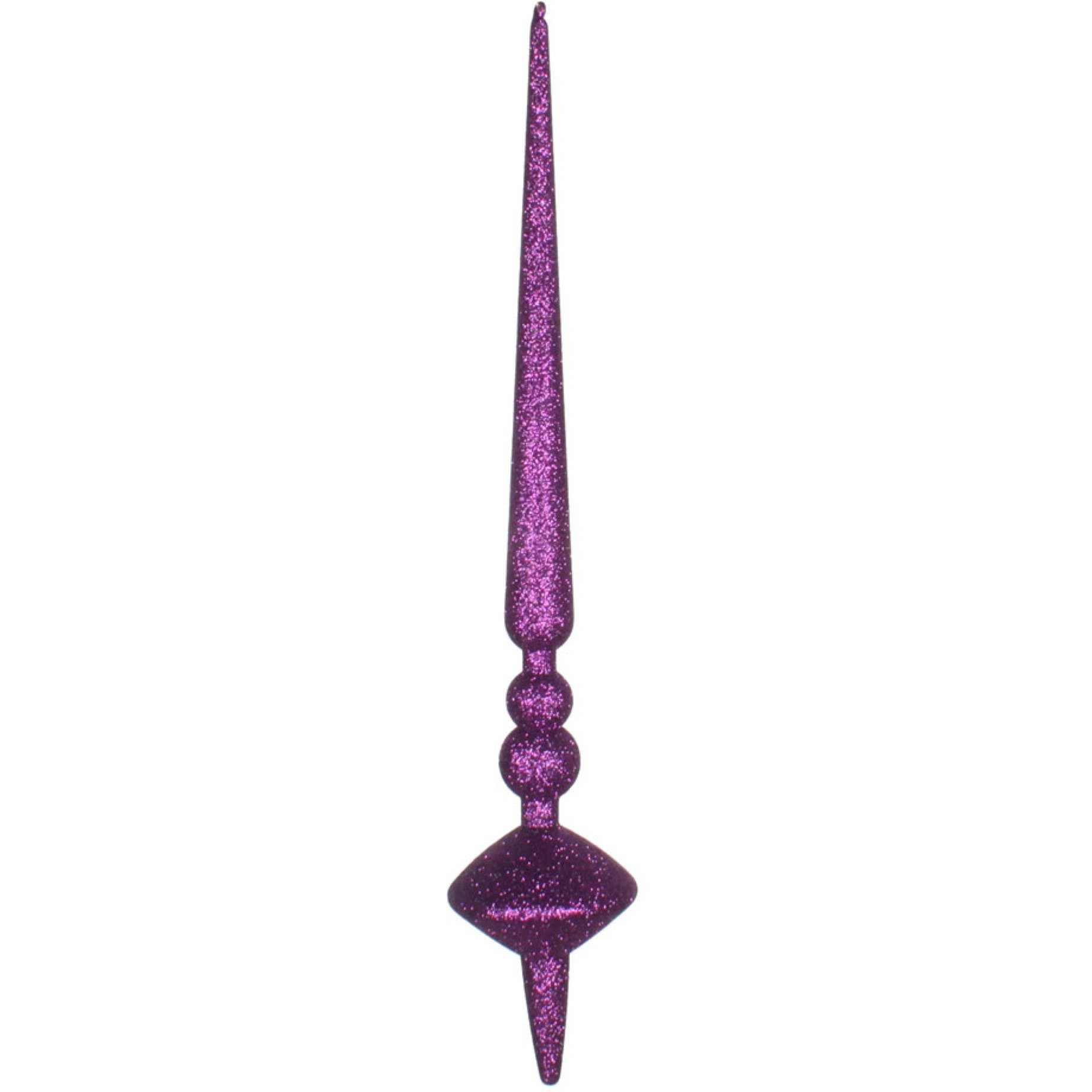 18" Plum Glitter Cupola Finial 2/Bag