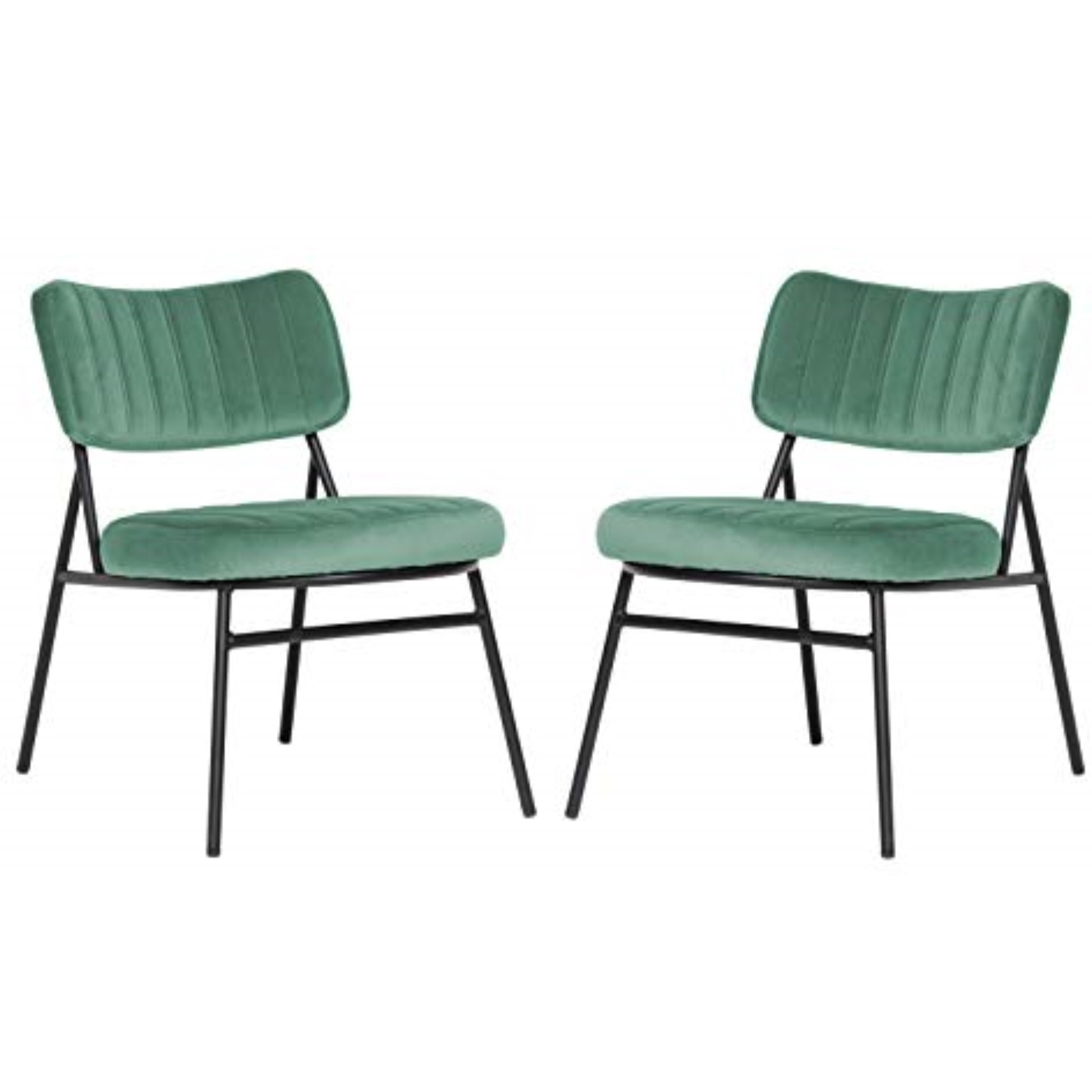 LeisureMod Marilane Velvet Accent Chair With Metal Frame Set of 2