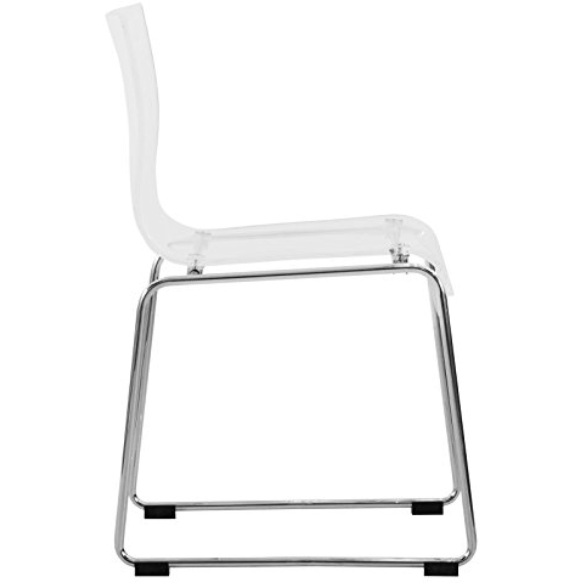 LeisureMod Lima Modern Acrylic Chair, Set of 2