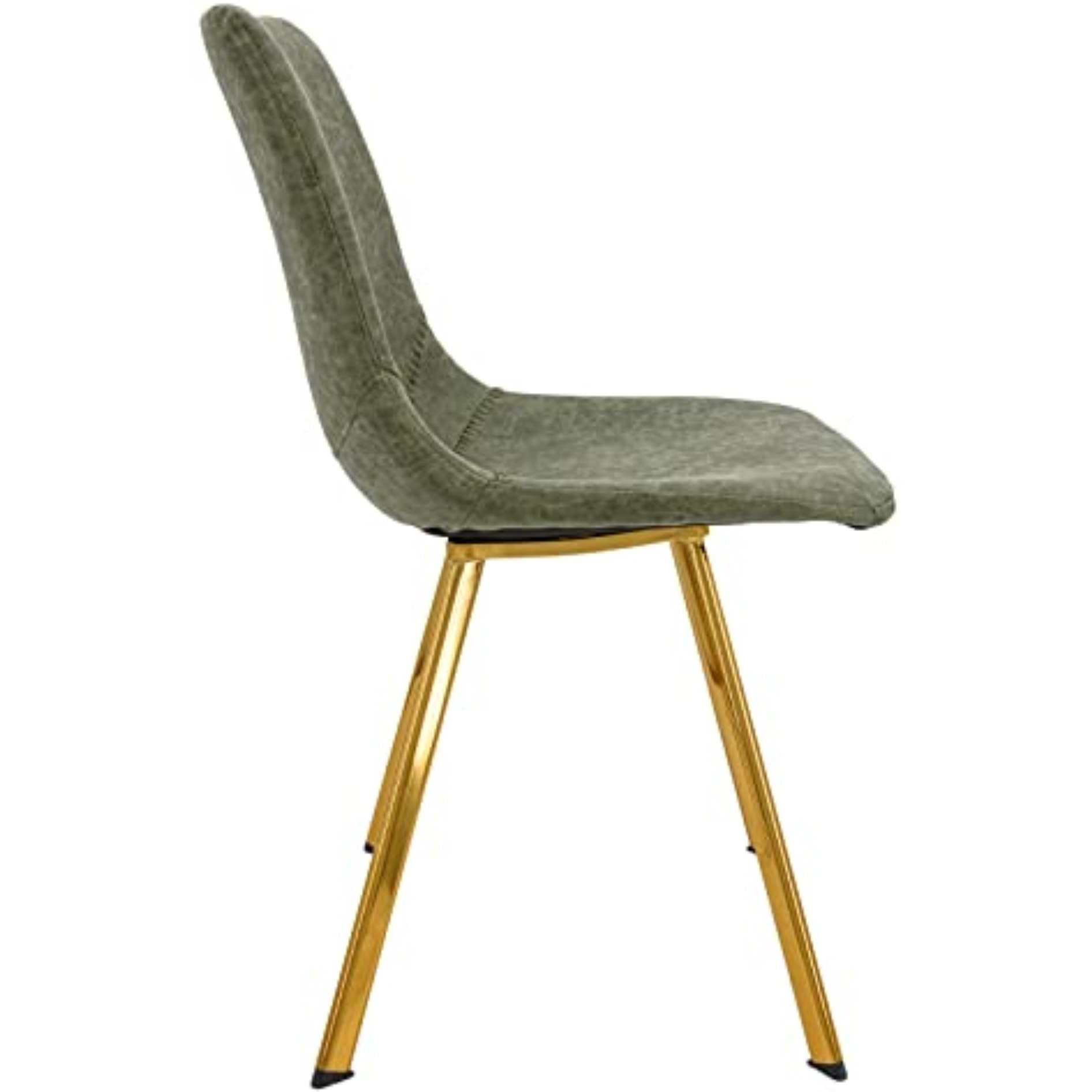 LeisureMod Markley Modern Leather Dining Chair With Gold Legs Set of 4