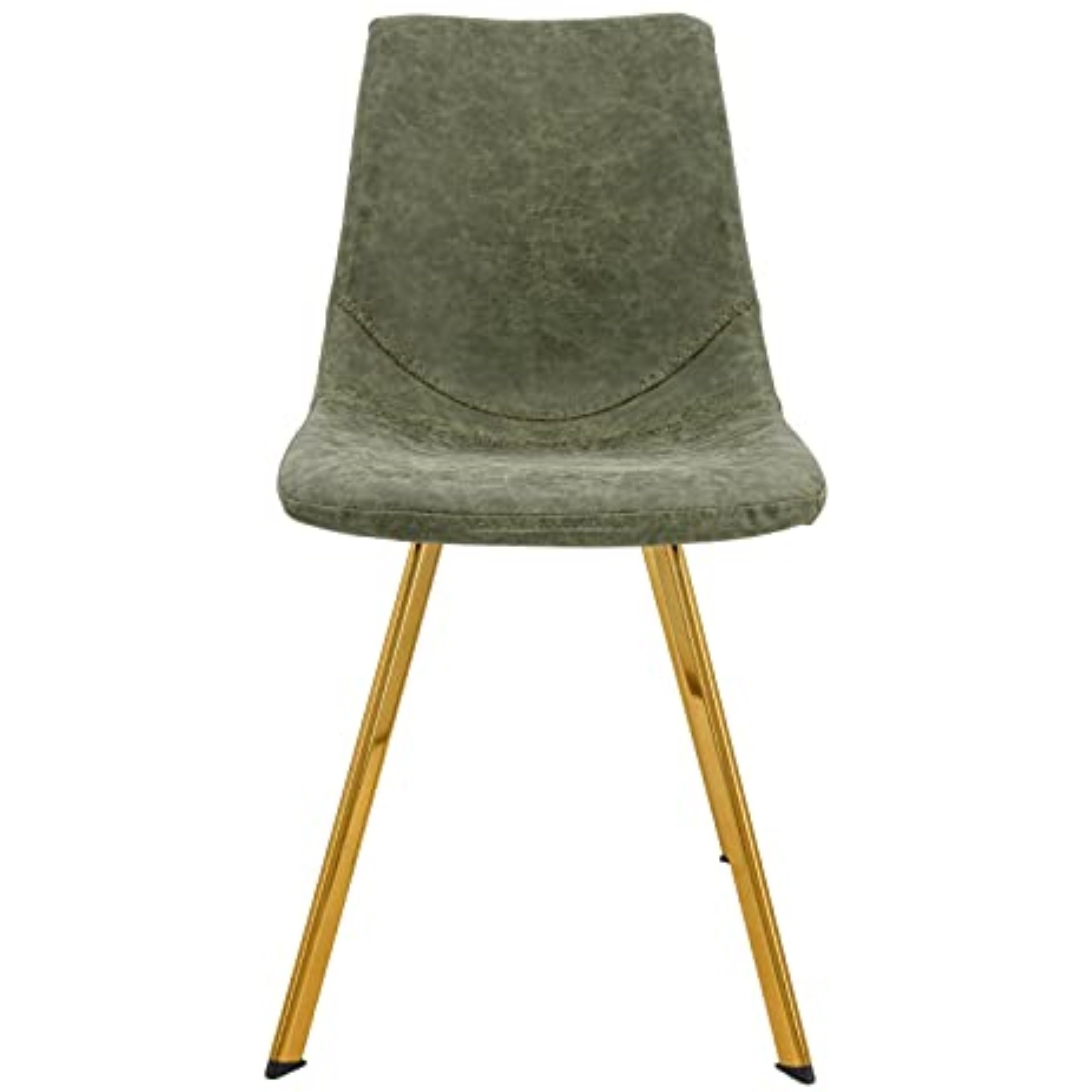 LeisureMod Markley Modern Leather Dining Chair With Gold Legs Set of 4