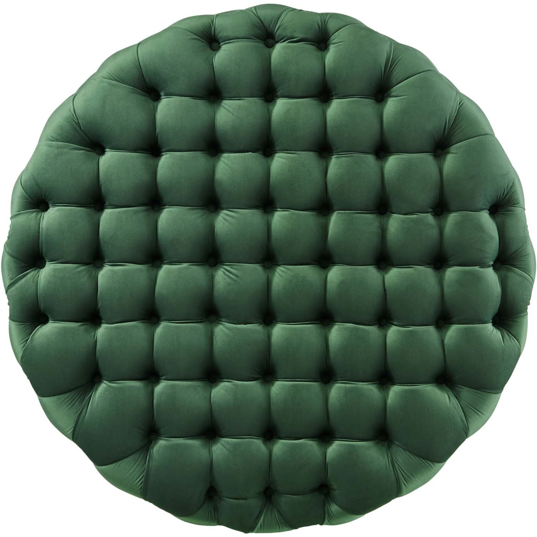 Amour Tufted Button Large Round Performance Velvet Ottoman