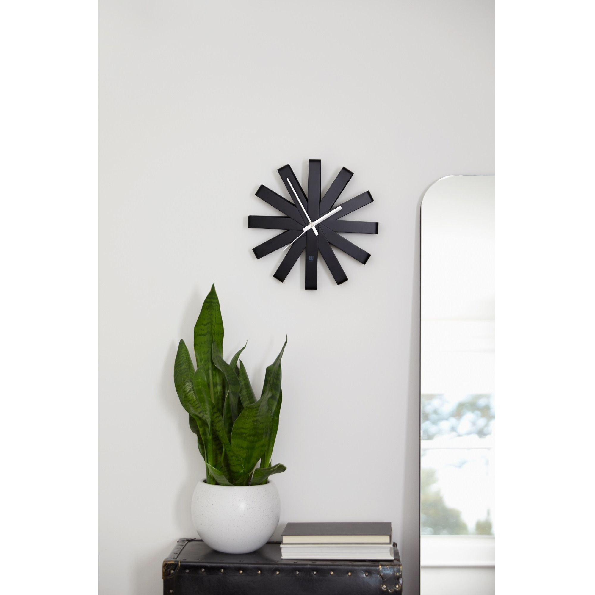 RIBBON WALL CLOCK 12IN BLACK