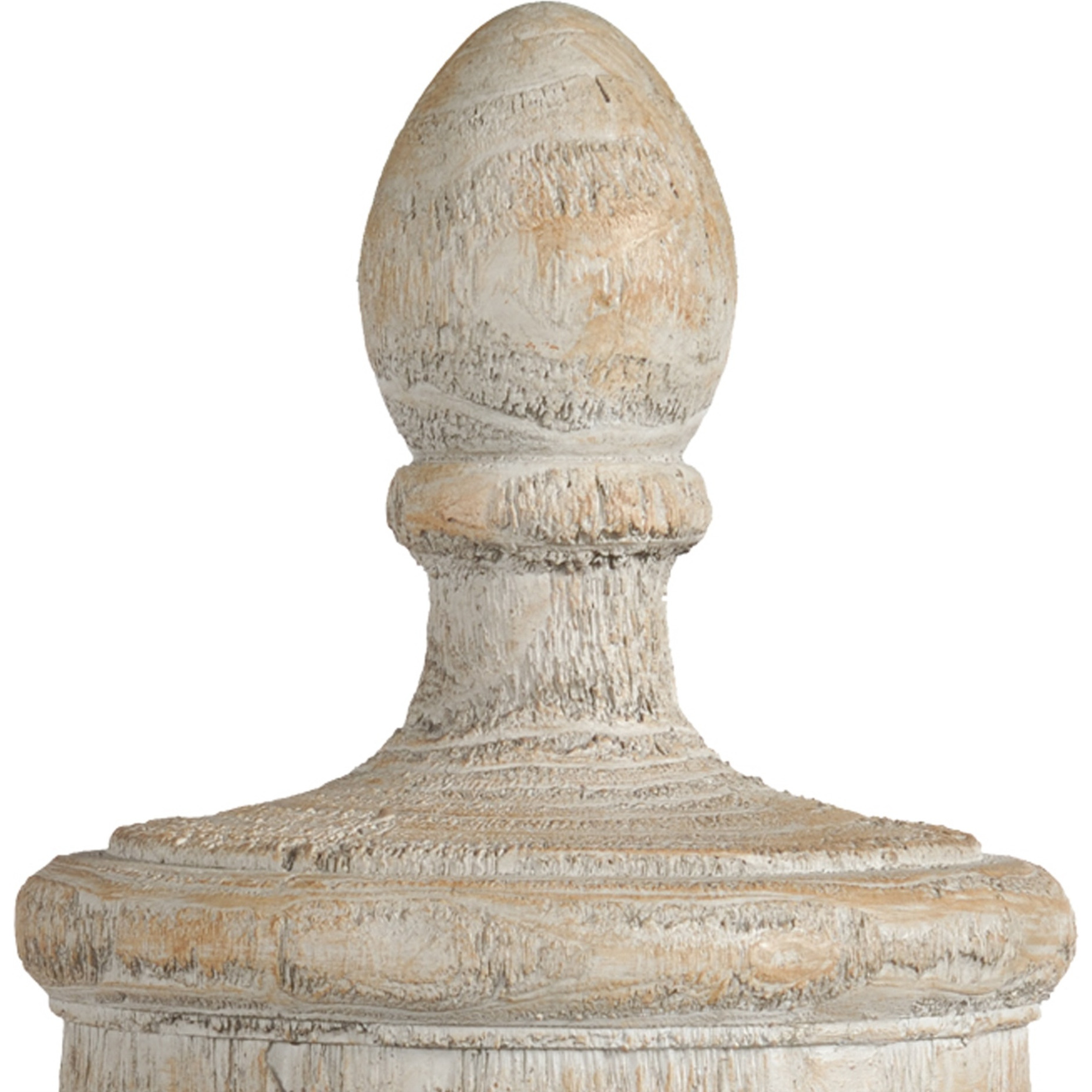 22 Inch Classical Accent Decor Statuette, Turned Finial Design, Off White