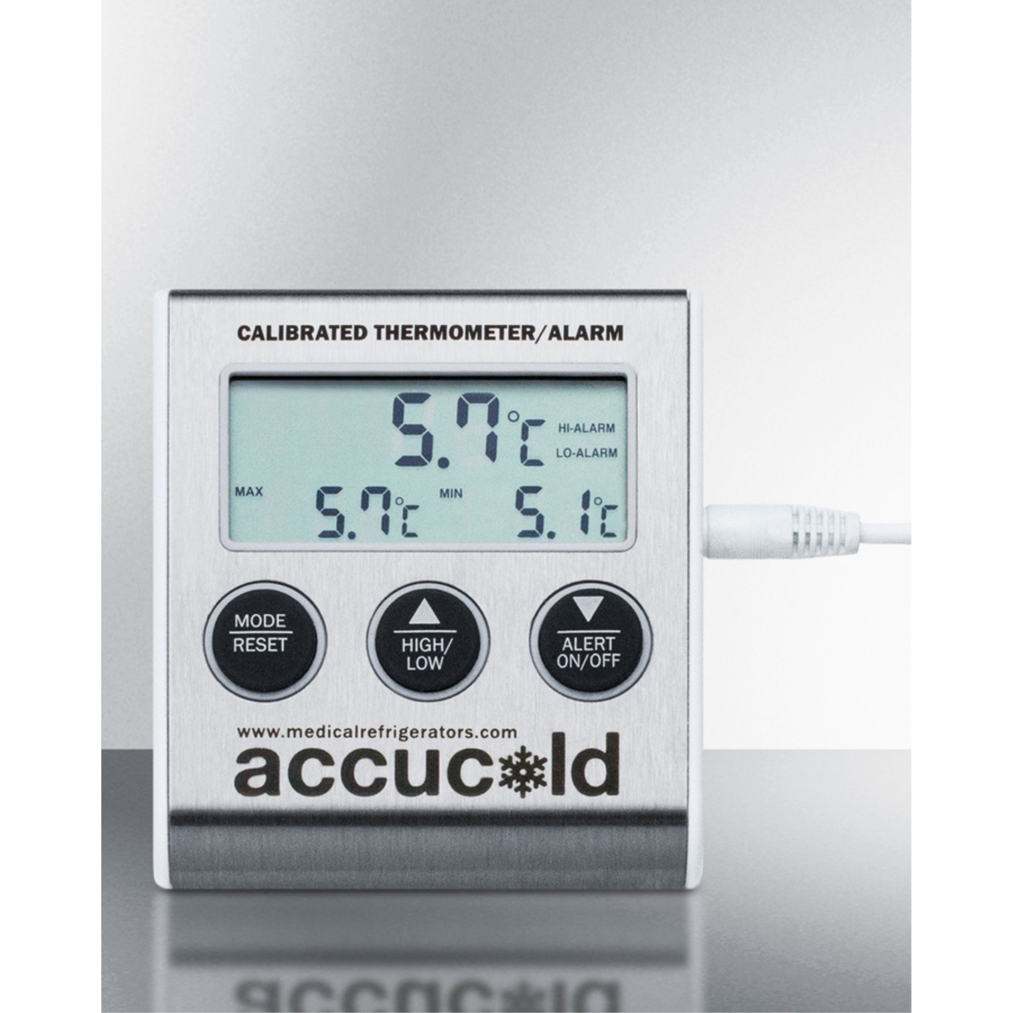 High/low temperature alarm with NIST calibrated temperature readout