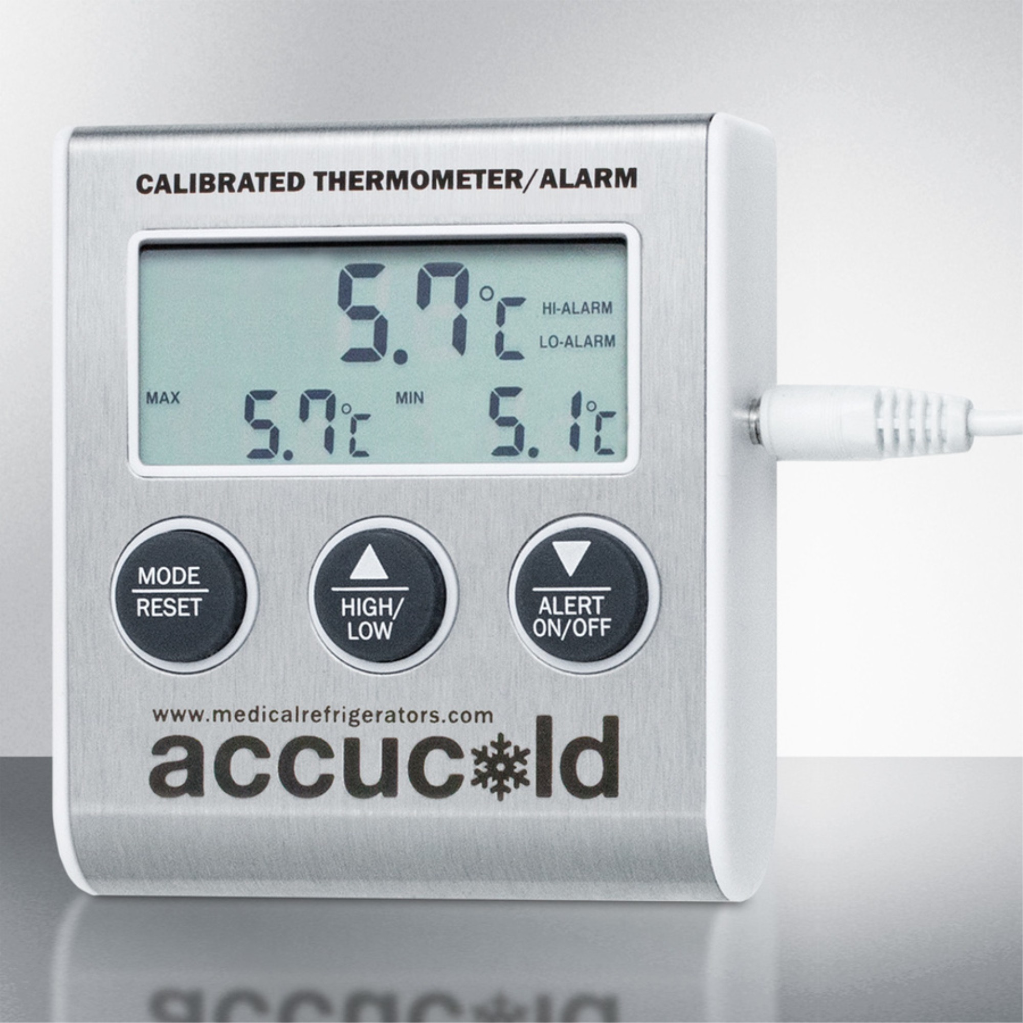 High/low temperature alarm with NIST calibrated temperature readout