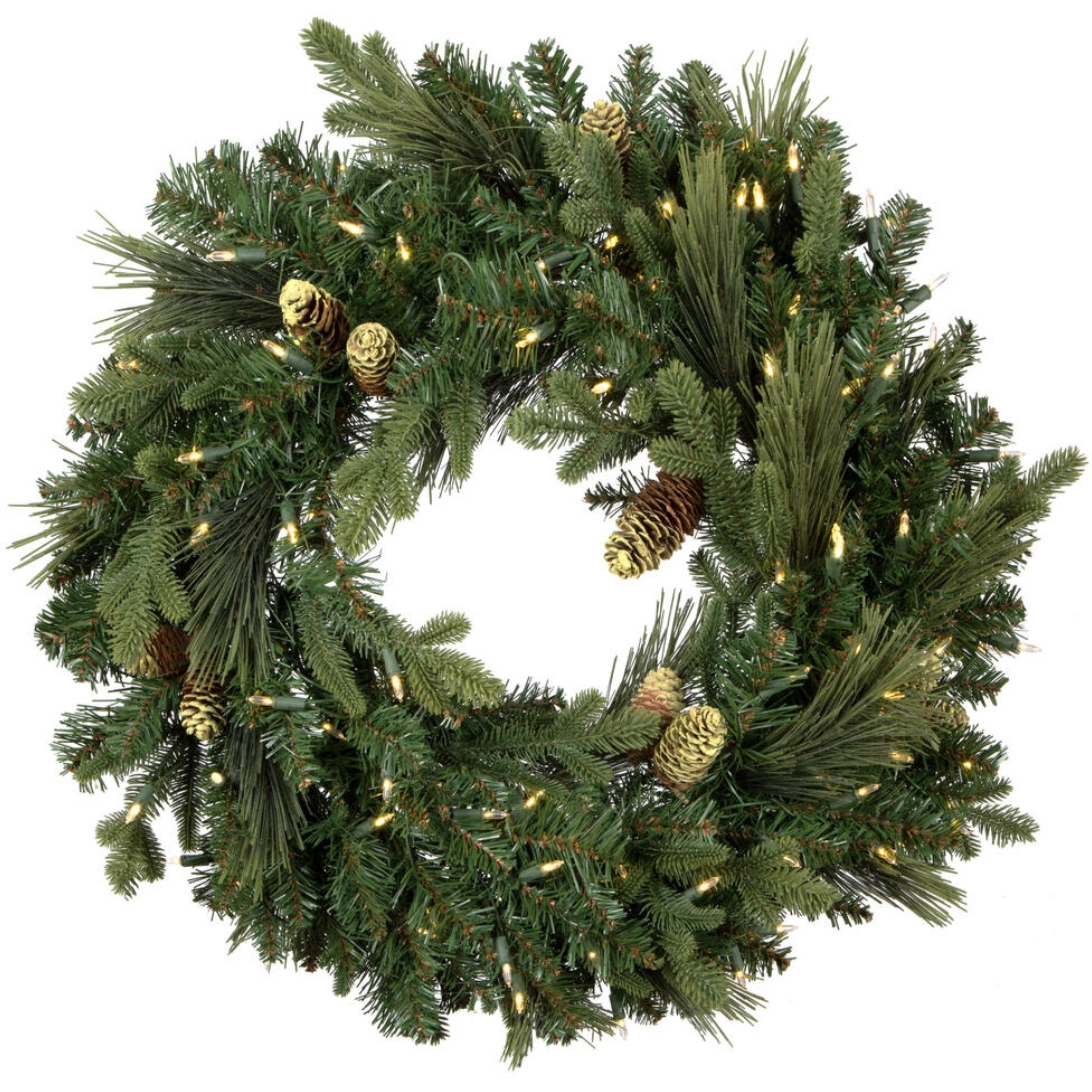 30" Emerald Mix Wreath Dura-Lit 100WW