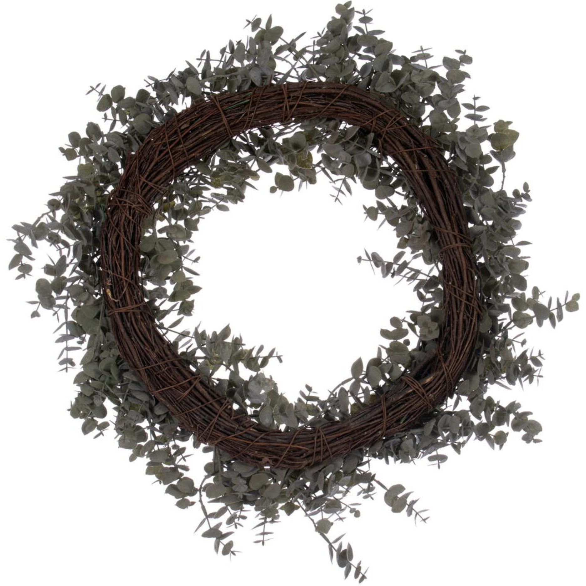 22" Artificial Grn Gry Eucalyptus Wreath