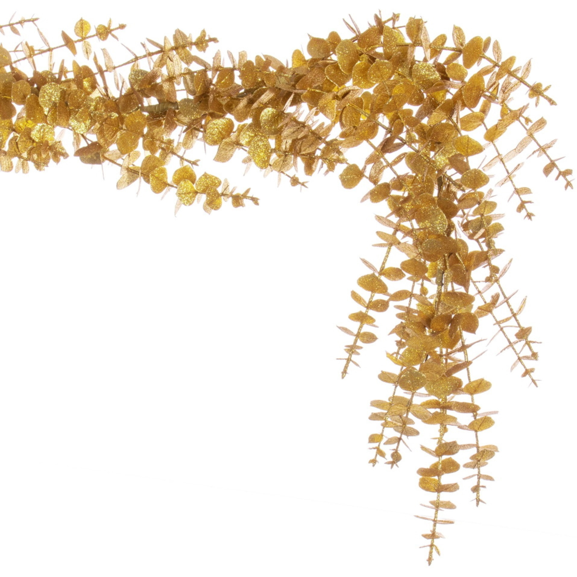 6' Gold Eucalyptus Glitter Garland