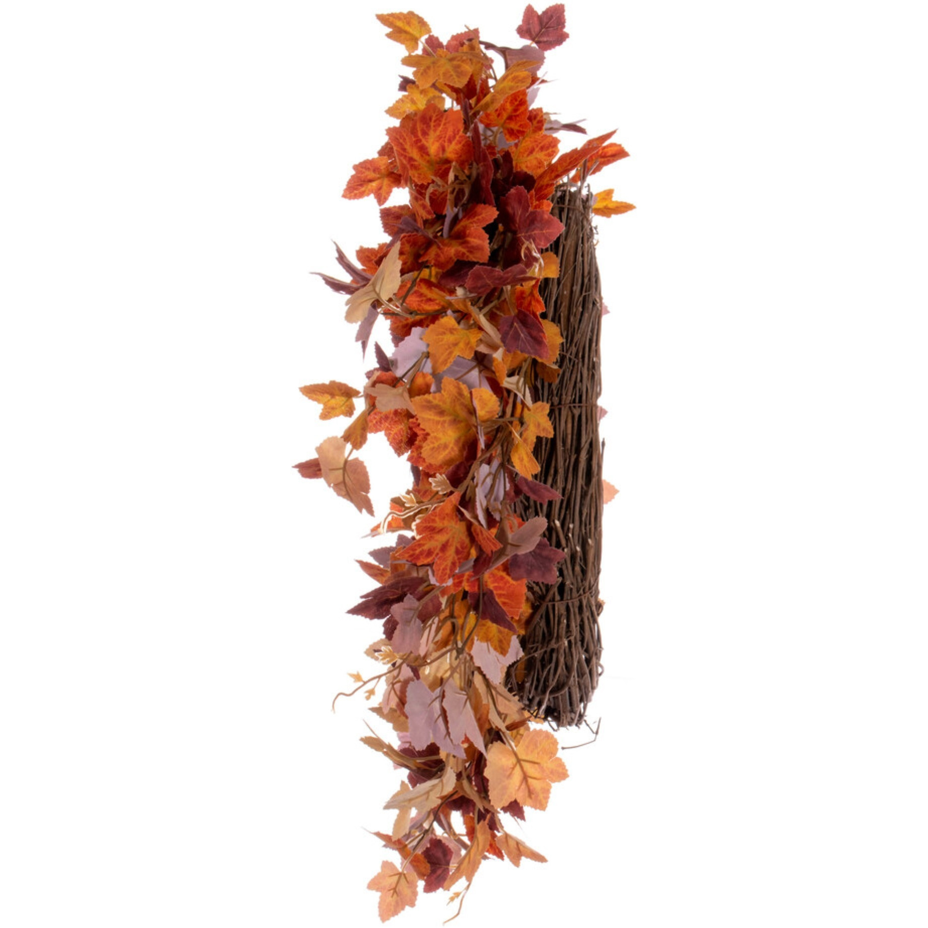 22" Orange Fall Maple Leaf Wreath