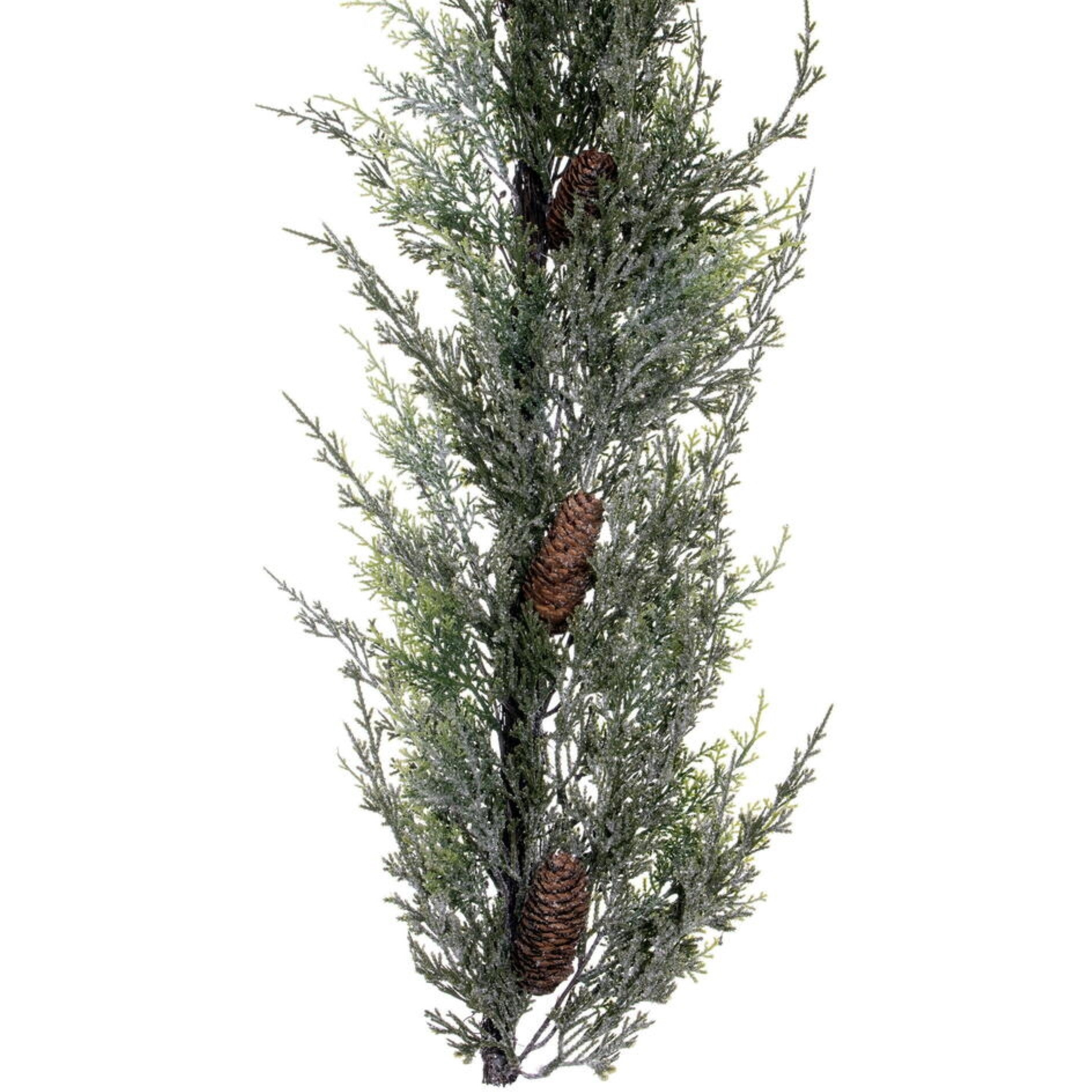 6' Snow Cedar Hanging Garland W/Cone