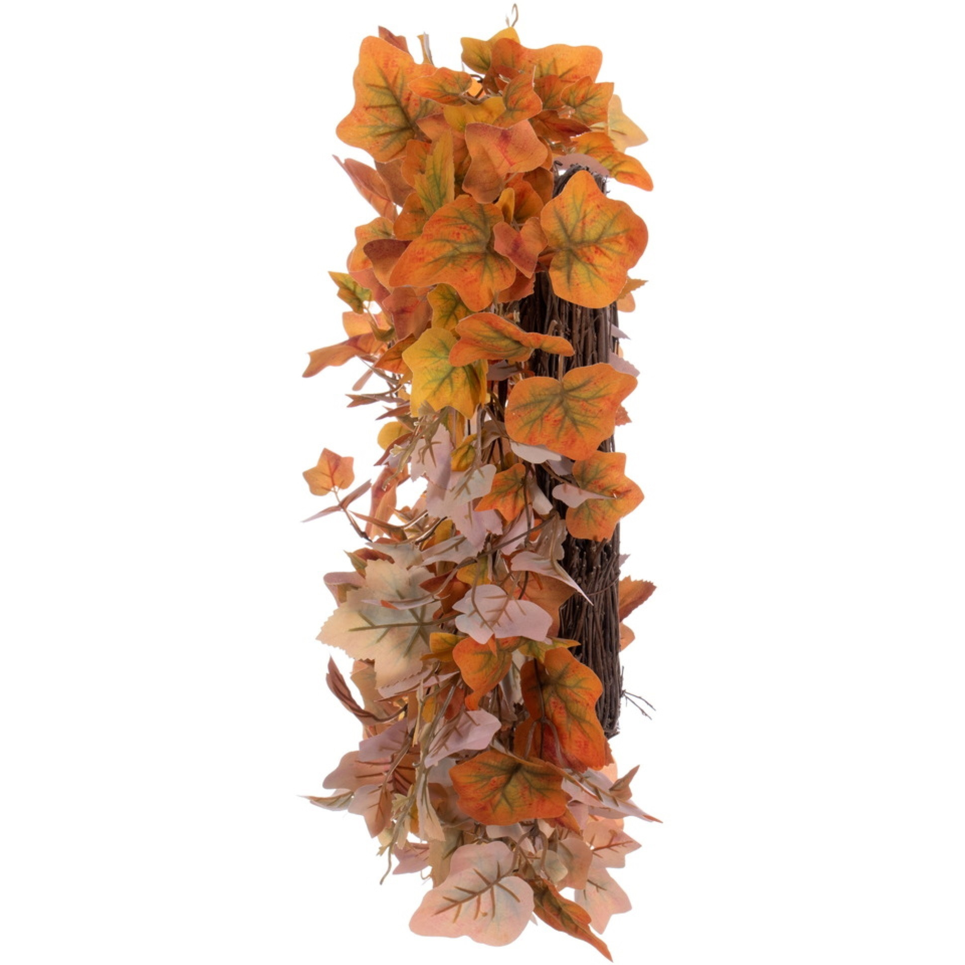 22" Fall Orange Leaf Wreath