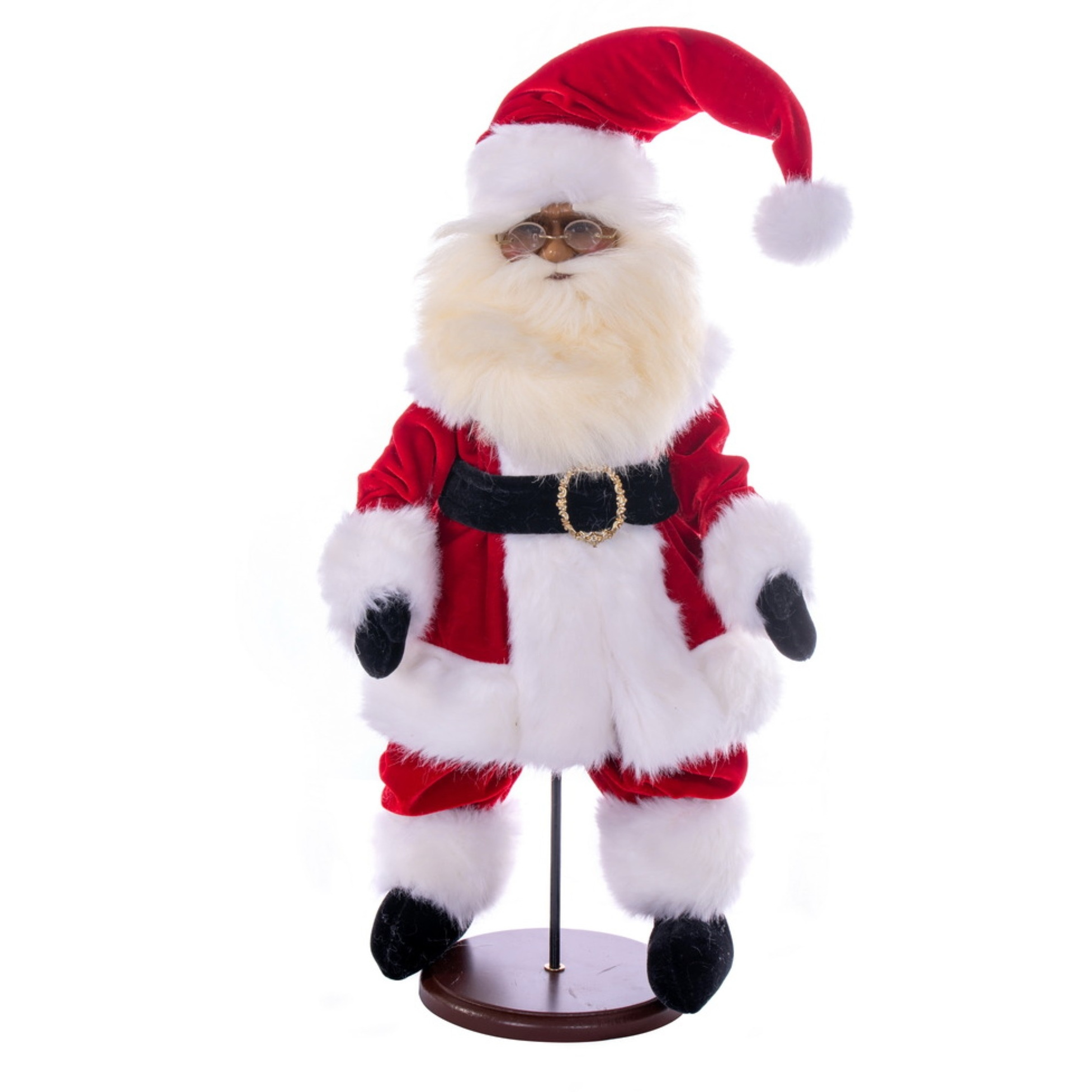 18" Red Velvet Dark Compl Santa w Stand