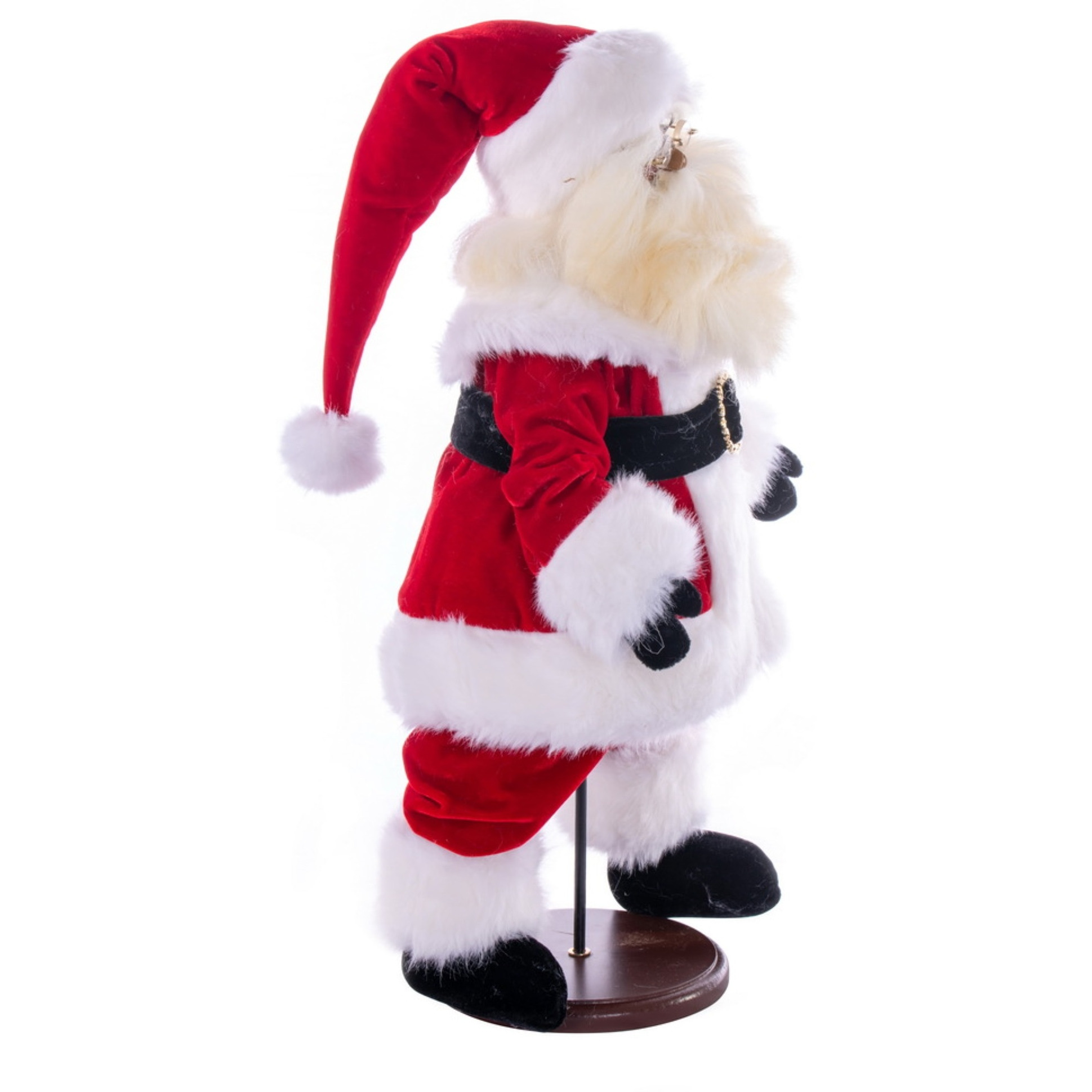 18" Red Velvet Dark Compl Santa w Stand