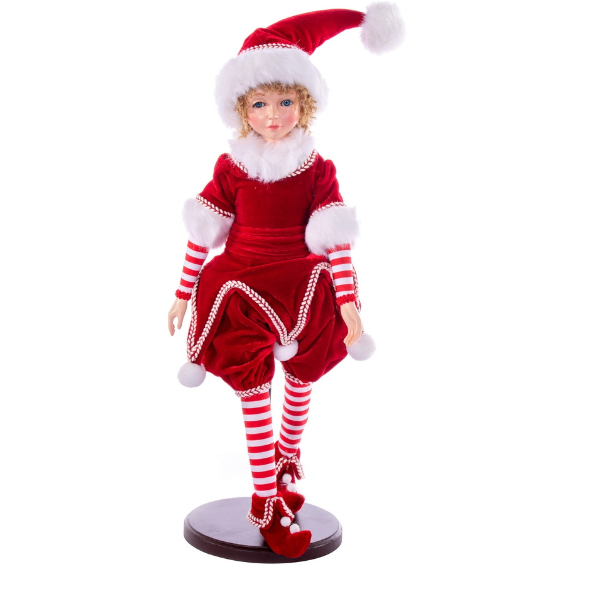 18" Red Peppermint Fairy Girl w Stand