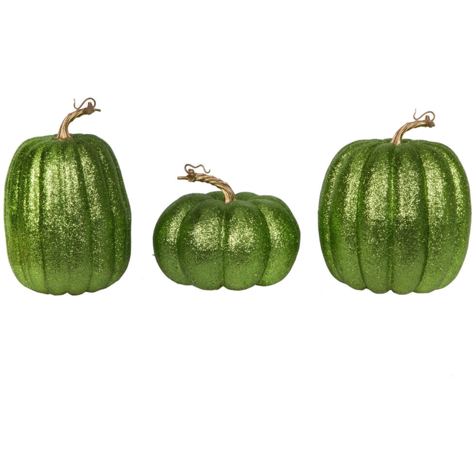 8" Lime Pumpkins Assorted Set of 3