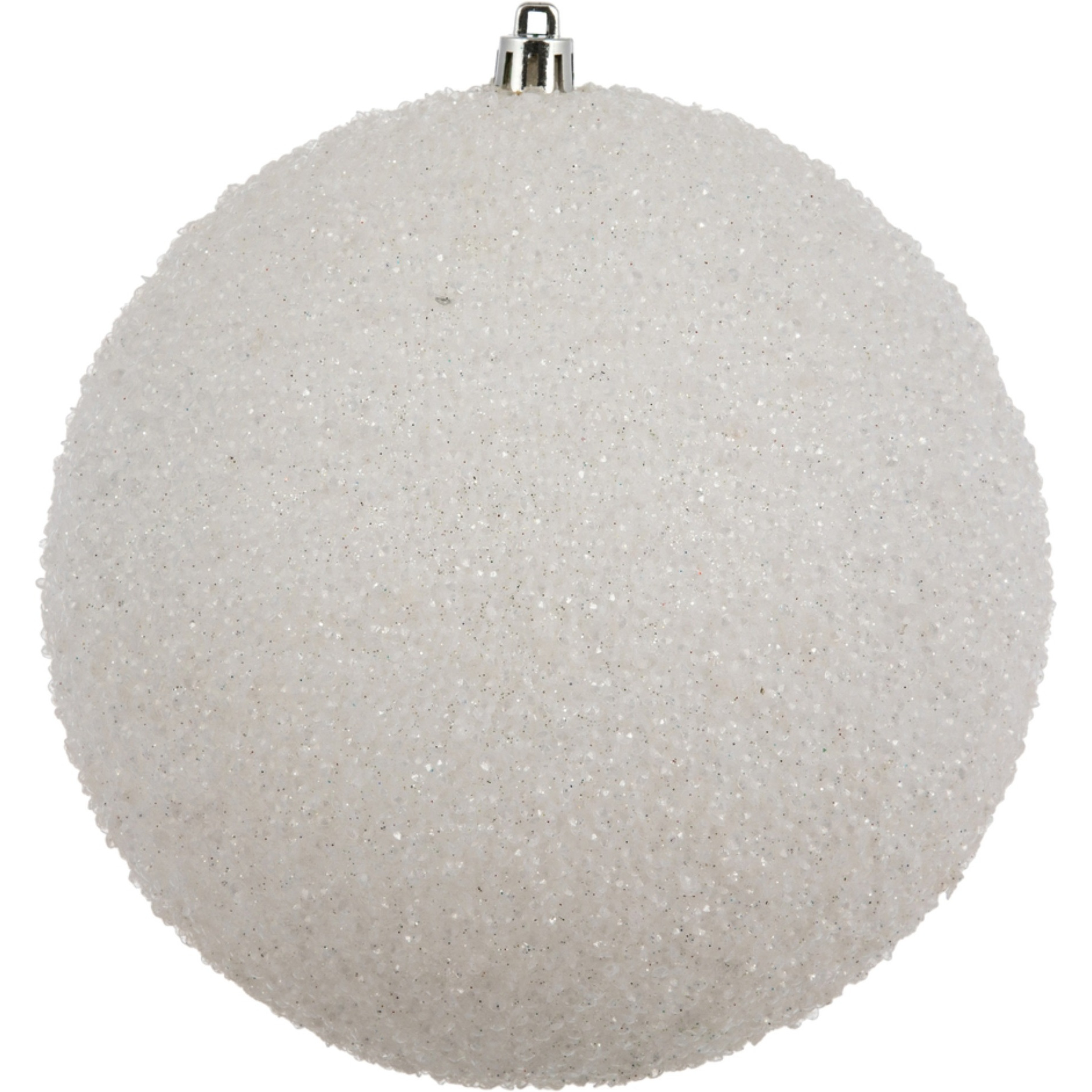 8" White Beaded Ball Drilled 2/Bag