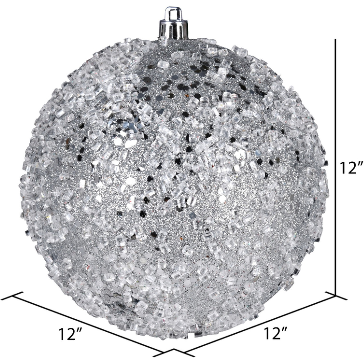 12" Silver Glitter Hail Ball