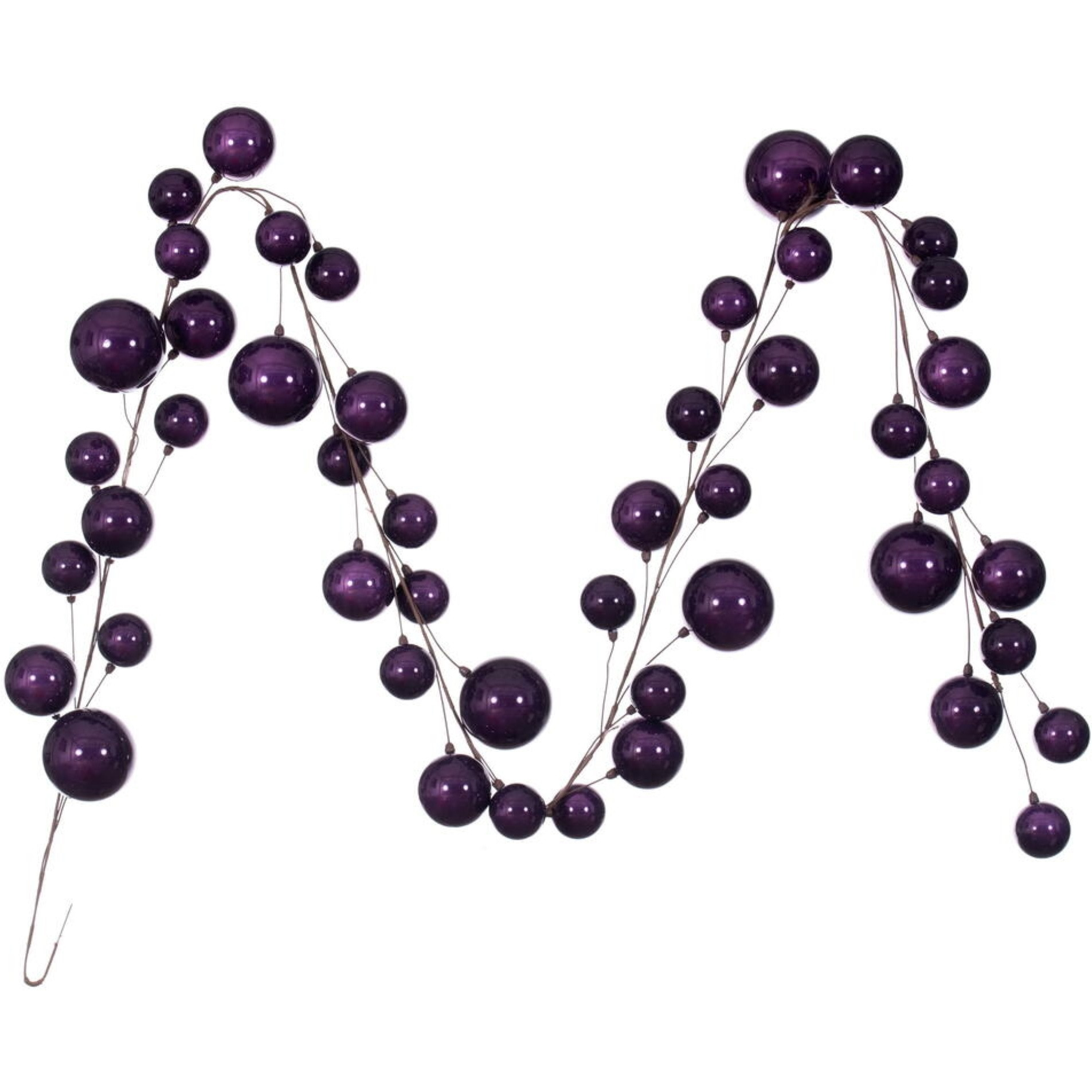 10' Plum Pearl Branch Ball Garland