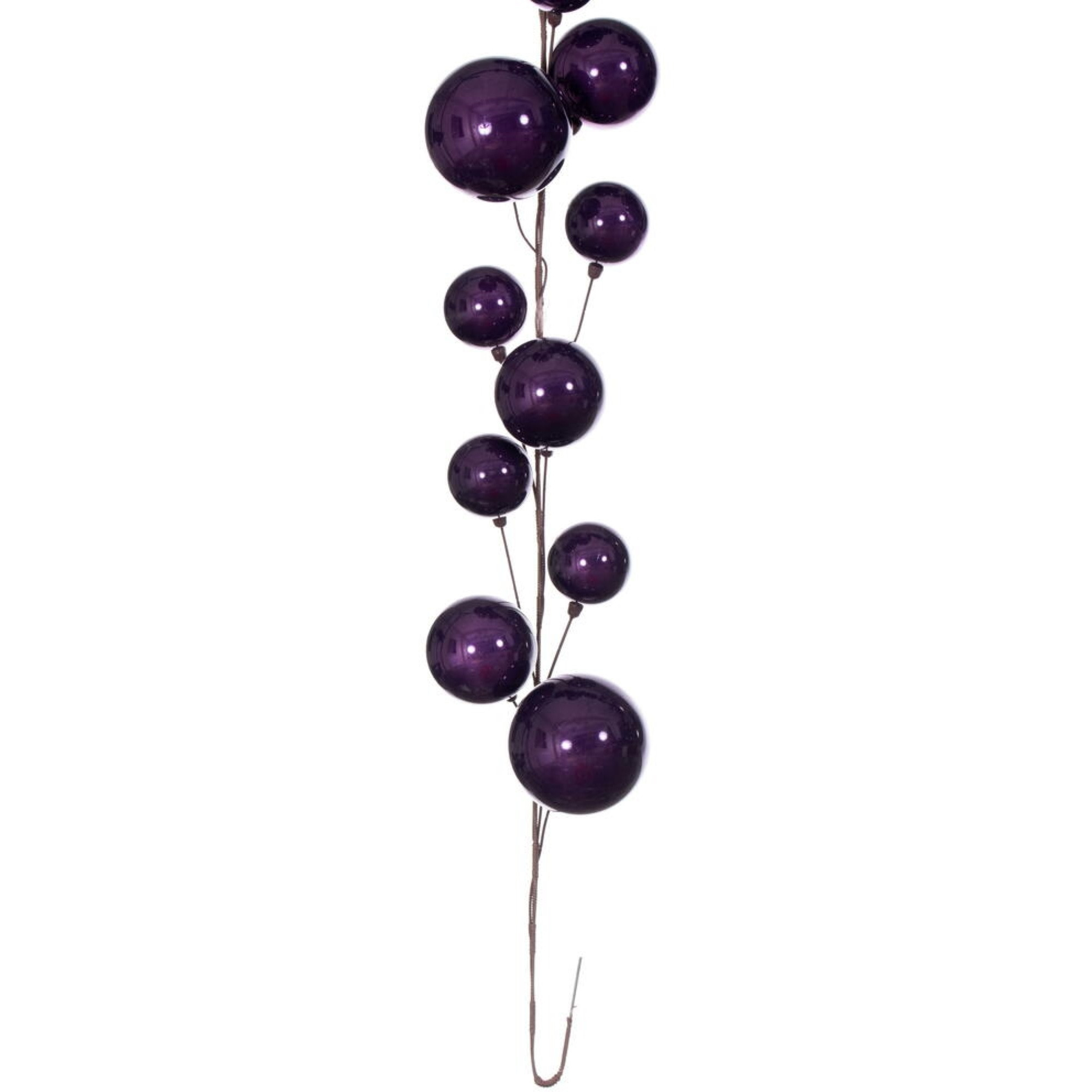 10' Plum Pearl Branch Ball Garland