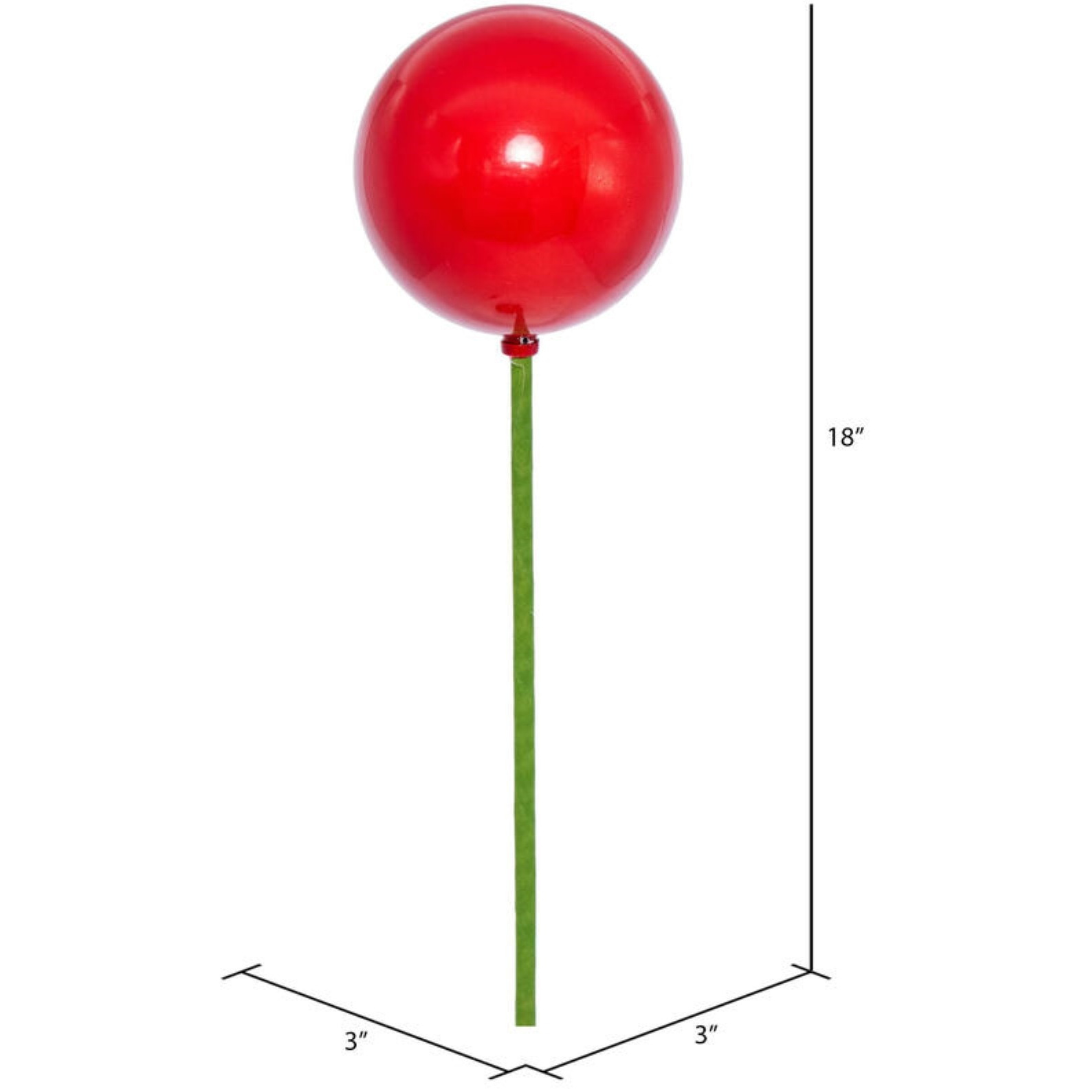 3" x 18" Red Pearl Ball Stick 12/Bag