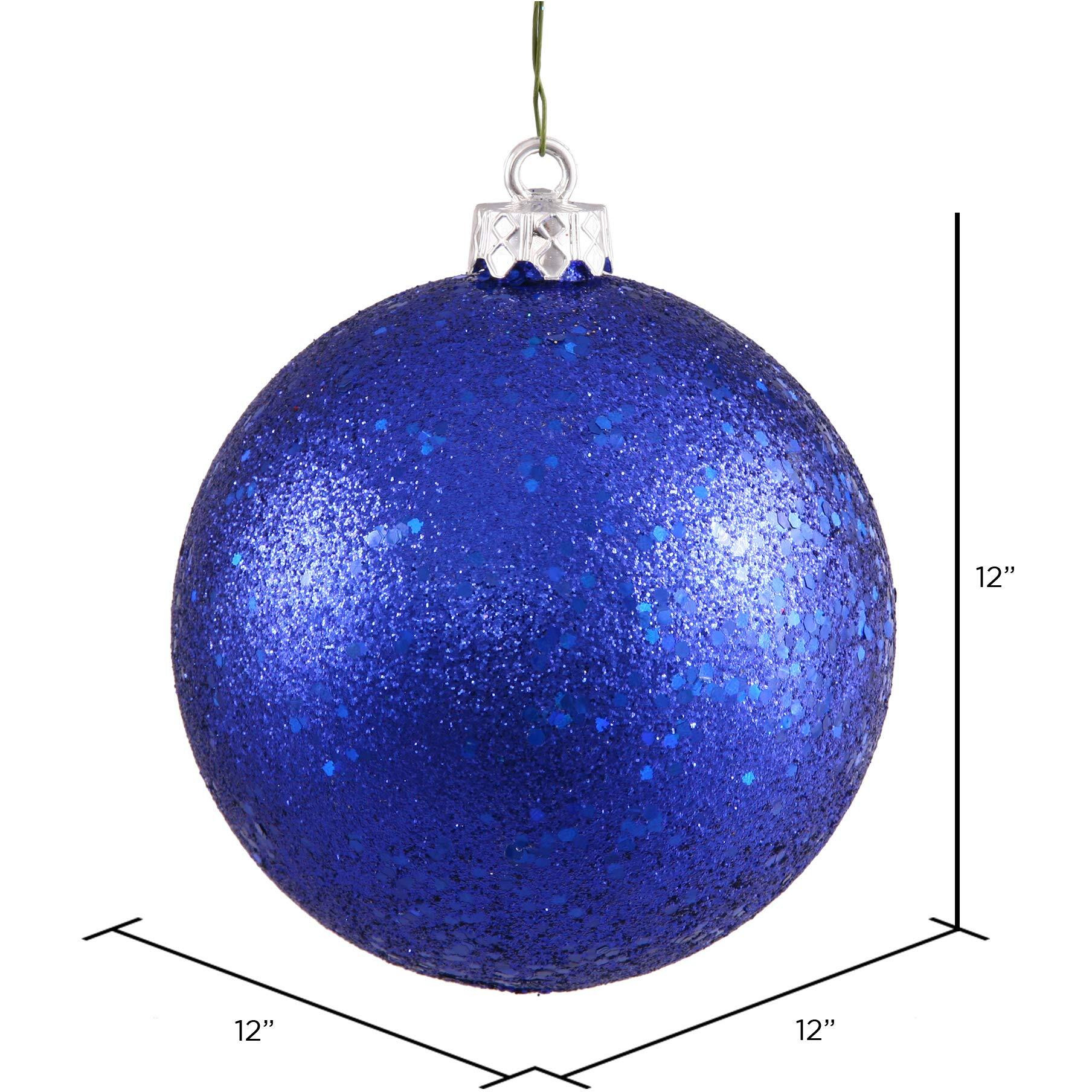 Vickerman 12" Cobalt Blue Sequin Ball Drilled Cap - N593022DQ