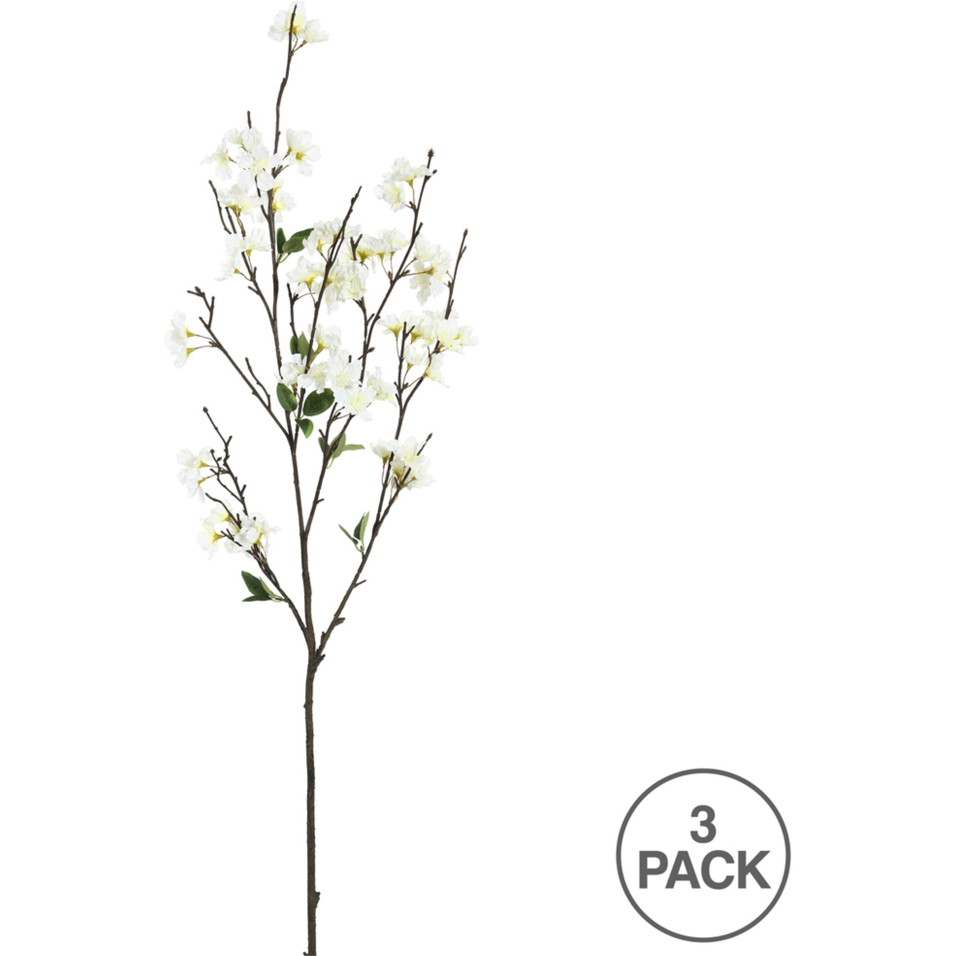 Vickerman 40" Artificial White Cherry Blossom Spray, 3 per Pack.