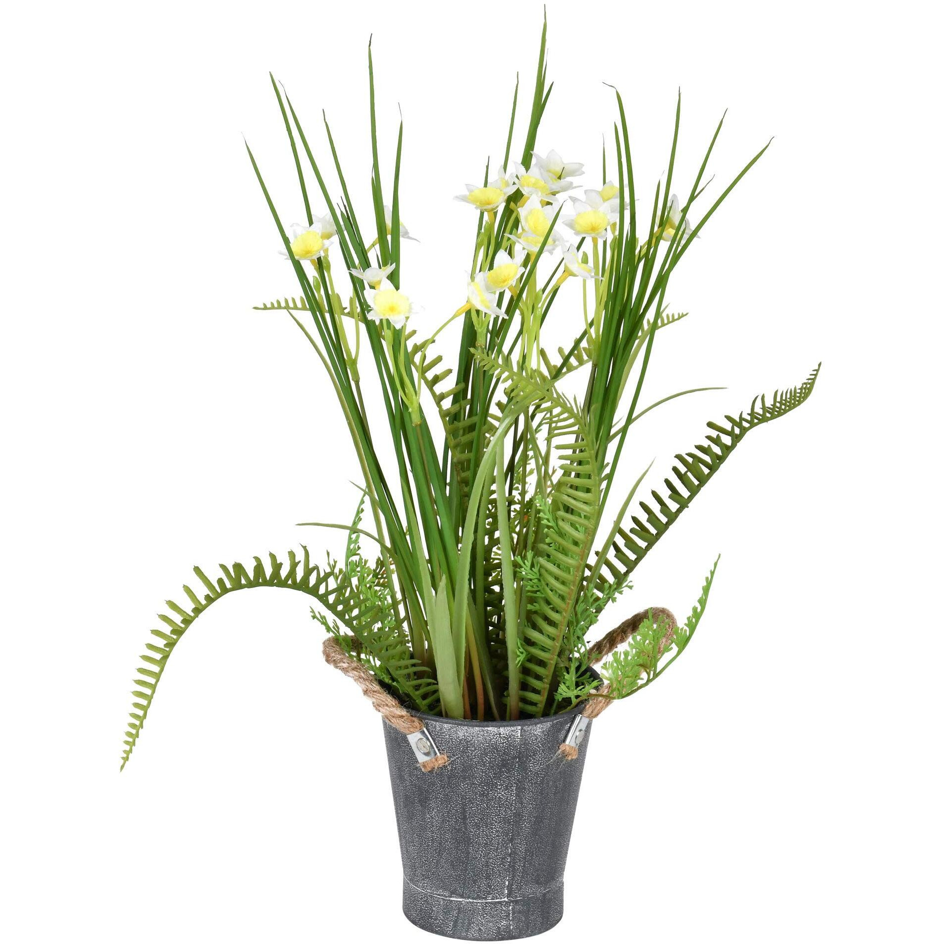 Vickerman 16.5" Daffodil In Galvanized Pot - FJ190216