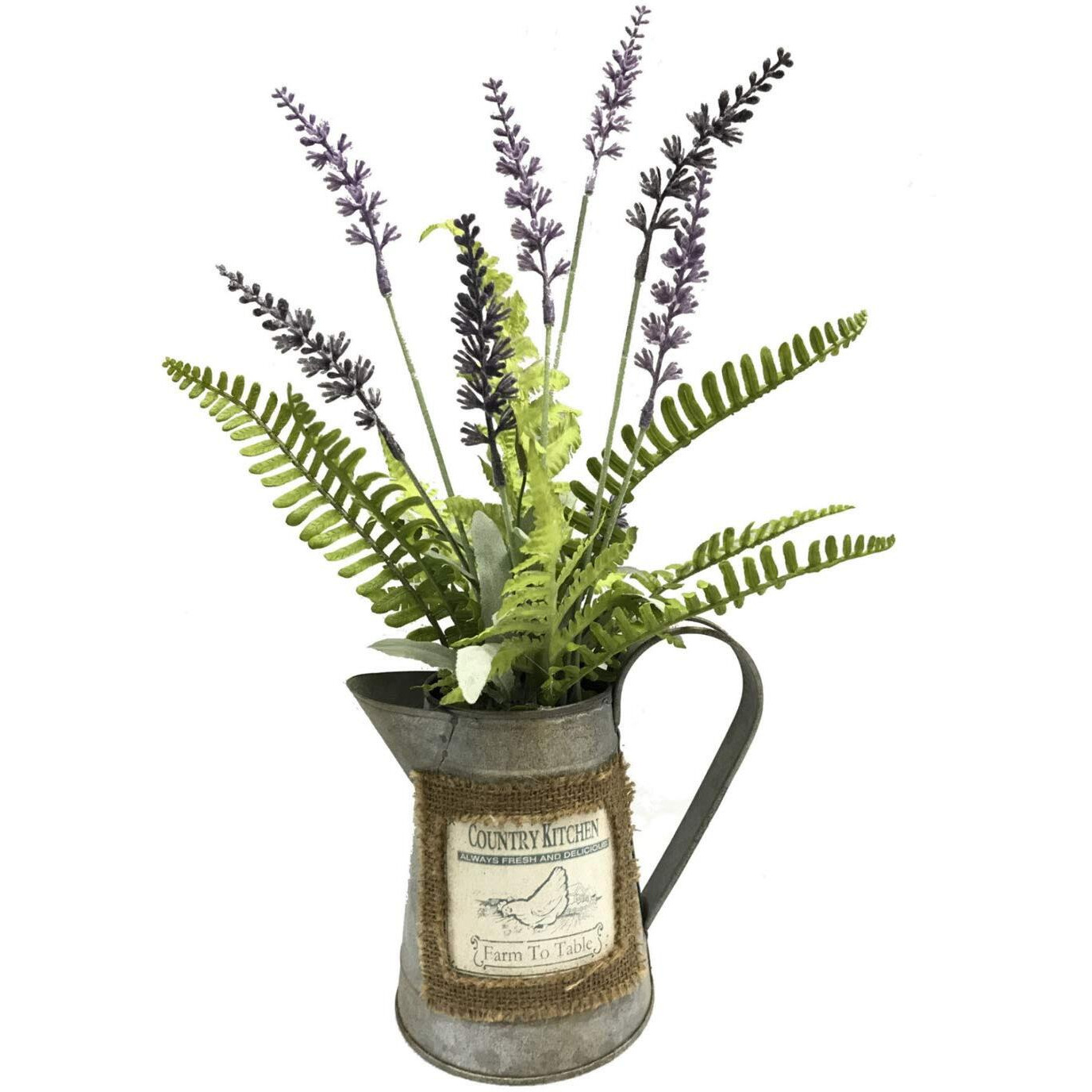 Vickerman 16" Lavender Plant in Rustic Water Can - FM181501