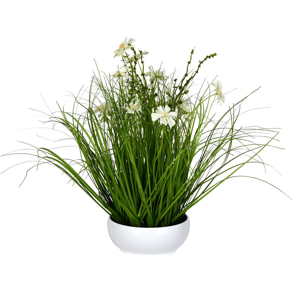 Vickerman 16.5" Cream Potted Cosmos Grass - FV190416