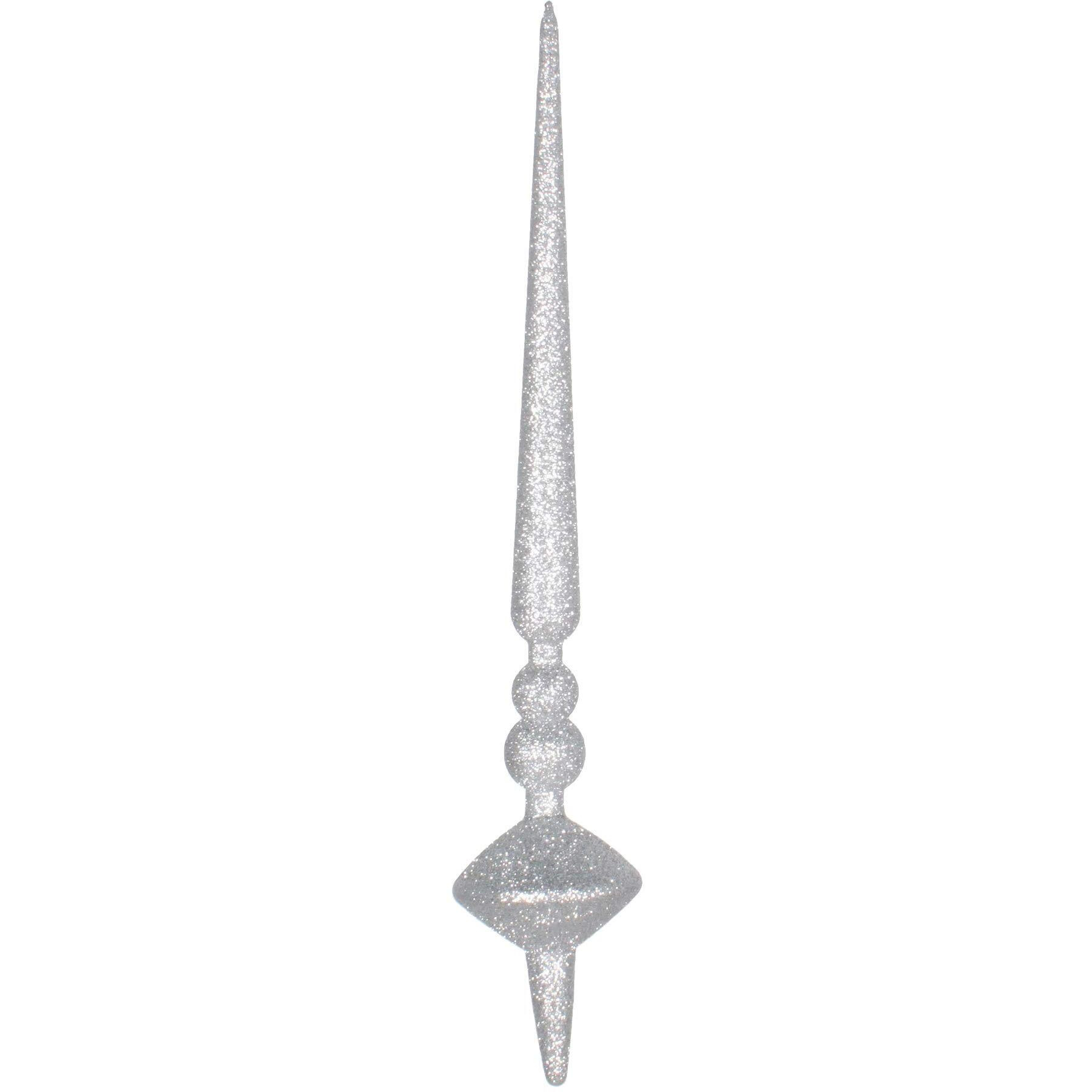 Vickerman 12" Silver Glitter Cupola Finial 3/Bag - M183307G