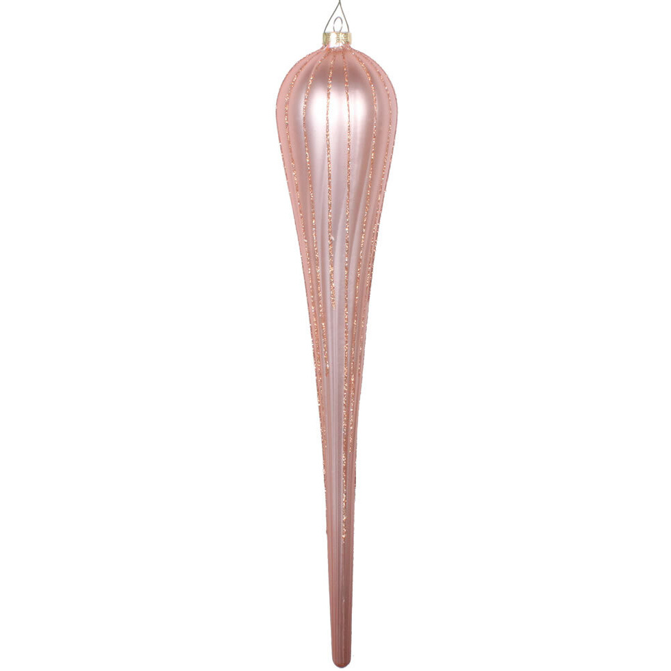 Vickerman 15.75" Rose Gold Glitter Drop Orn 2/Bag - MT195158D