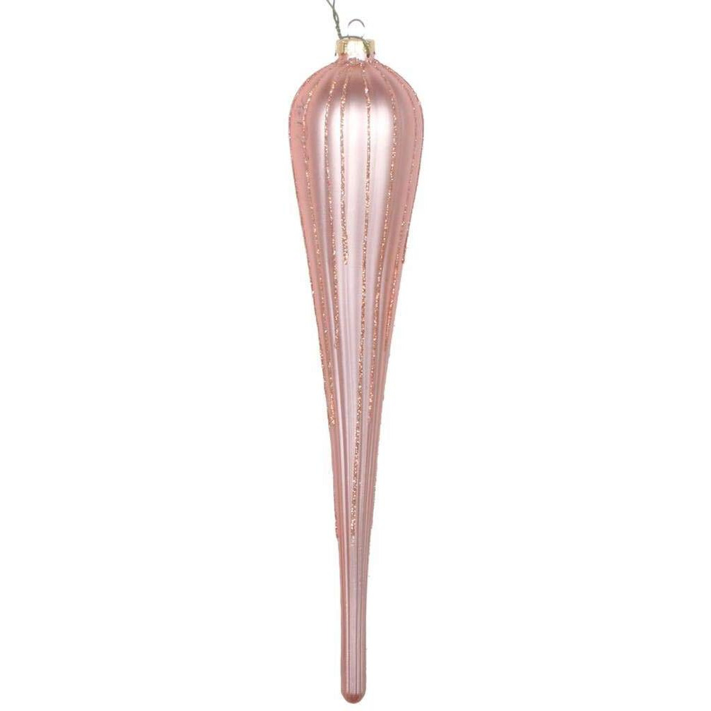 Vickerman 15.75" Rose Gold Glitter Drop Orn 2/Bag - MT195158D