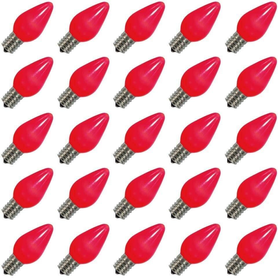 Vickerman C7 Ceramic LED Red Bulb .96W 130V 25/Box - XLEDSC73-25