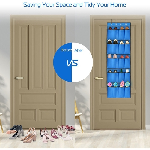 Over the Door Shoes Rack 10-Pair Shoes Organizer 5-Layer Hanging Storage Shelf for Closet Cabinet Slippers Toys