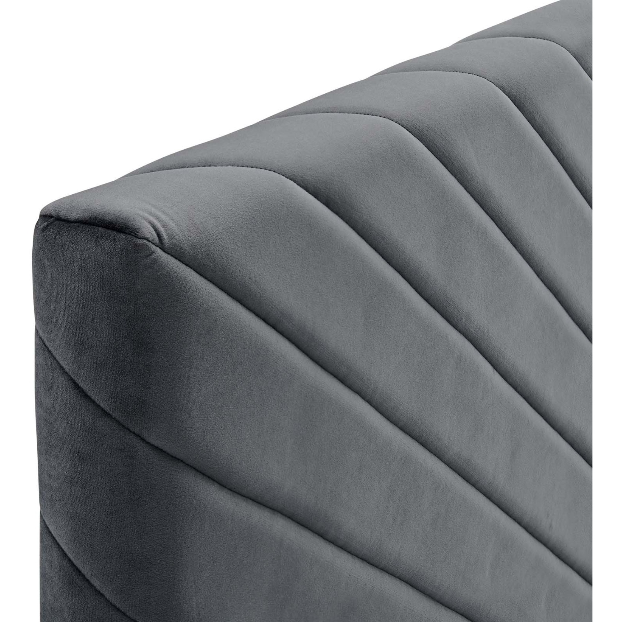 Alyson Angular Channel Tufted Performance Velvet King / California King Headboard - Charcoal