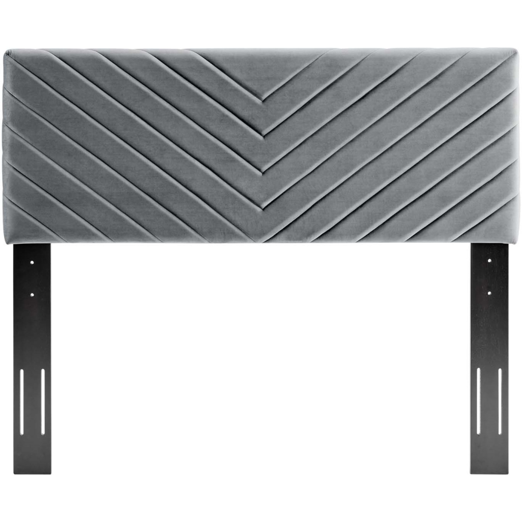 Alyson Angular Channel Tufted Performance Velvet King / California King Headboard - Charcoal