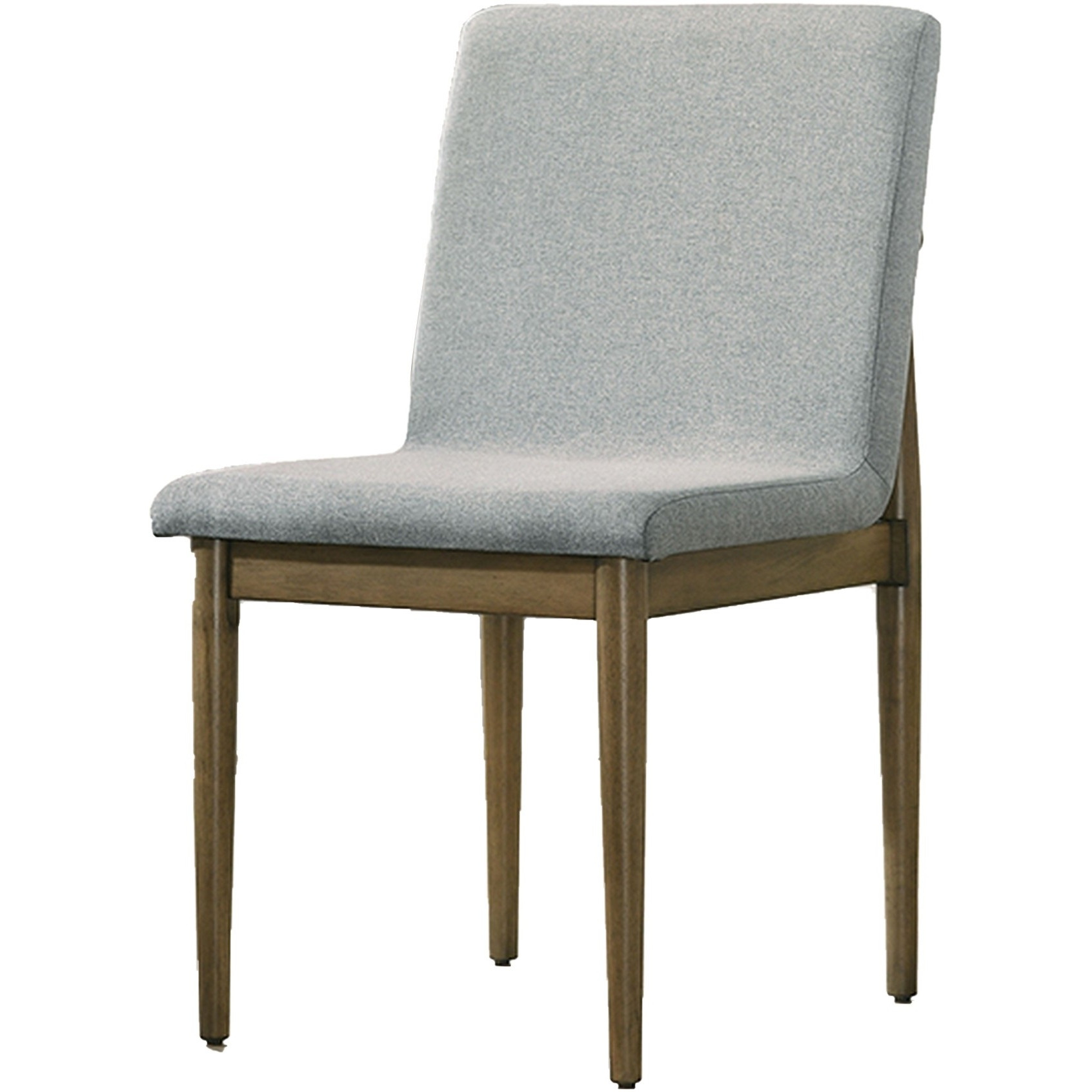 19 Inch Dining Chair, Set of 2, Gray Fabric, Parson Style, Cushioned Seat