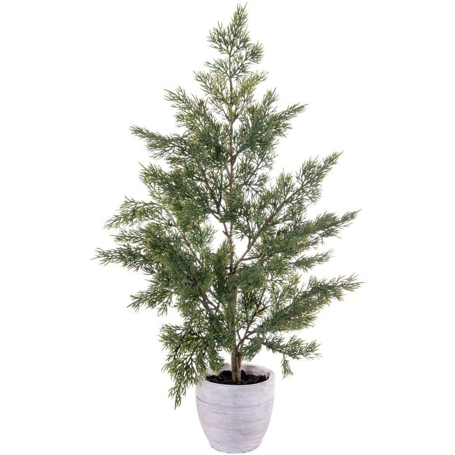 Vickerman 24" Artificial Green Cypress Sapling Potted.