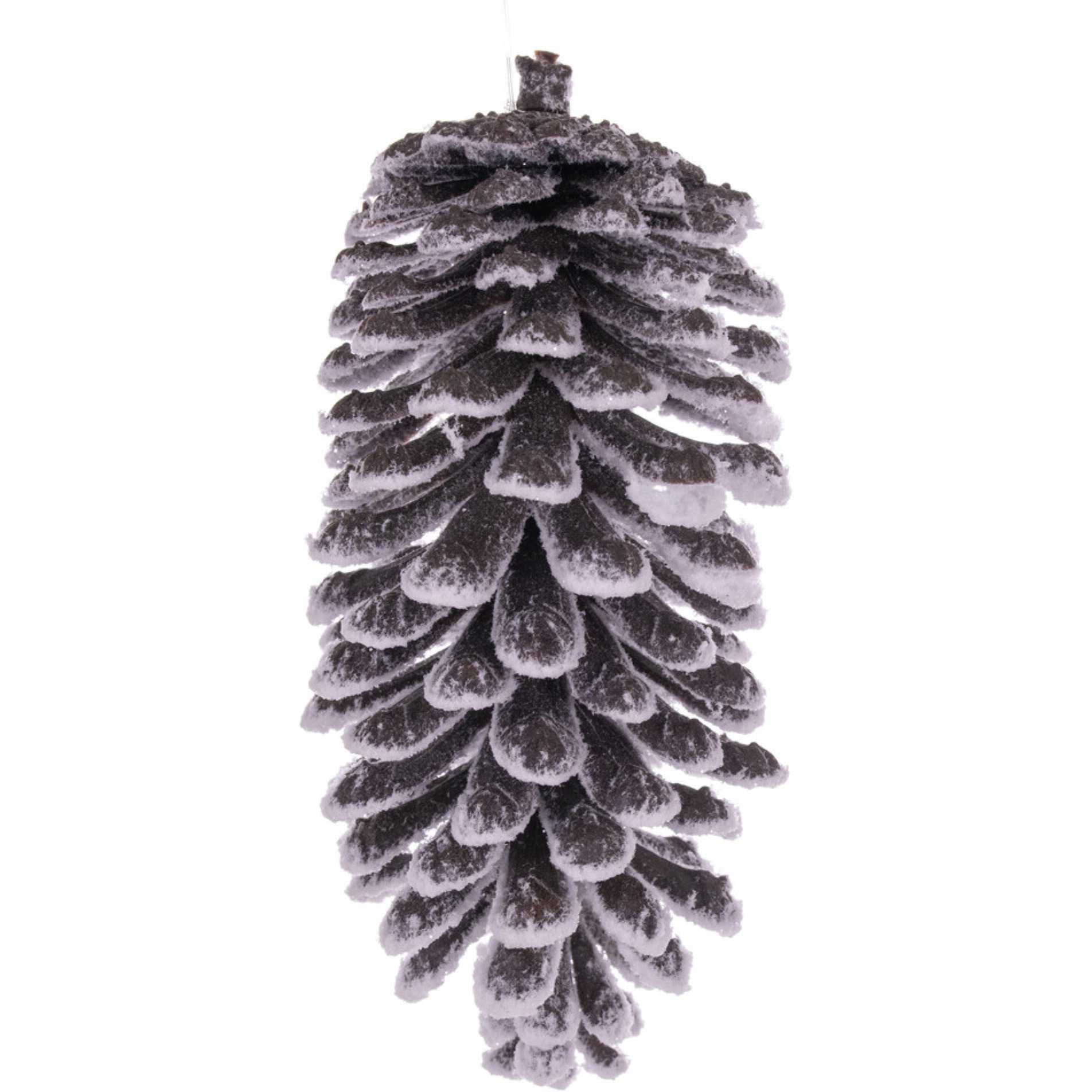 Vickerman 7" Snowy Glitter Pinecone Ornament 3 per bag.